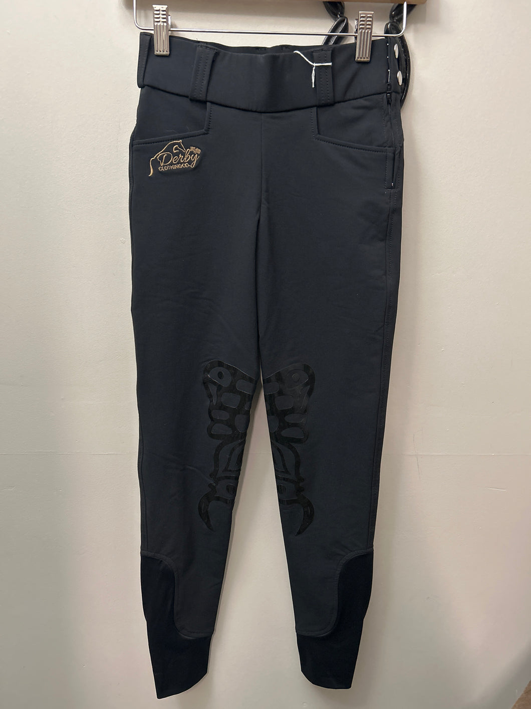 Derby Silicone Knee Patch Black 20-Breeches-Consignment-Evolution Equestrian Co.