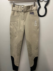 Derby Watari Breeches Knee Patch Tan 20-Breeches-Consignment-Evolution Equestrian Co.