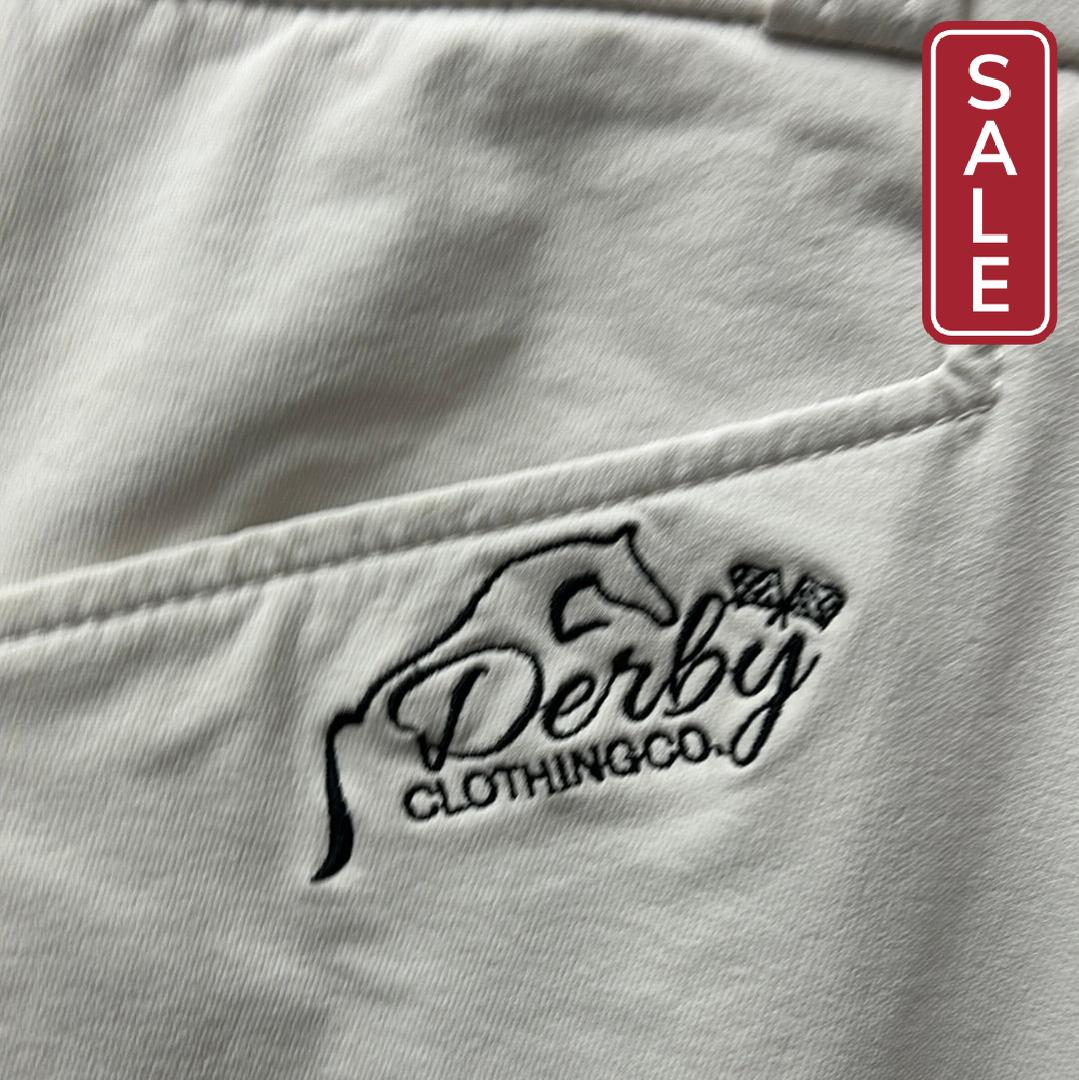 Derby White Knee Patch Breeches 48 EU / 36 US-Breeches-Consignment-Evolution Equestrian Co.