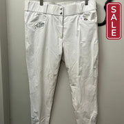 Derby White Knee Patch Breeches 48 EU / 36 US-Breeches-Consignment-Evolution Equestrian Co.
