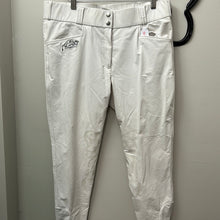 Load image into Gallery viewer, Derby White Knee Patch Breeches 48 EU / 36 US-Breeches-Consignment-Evolution Equestrian Co.
