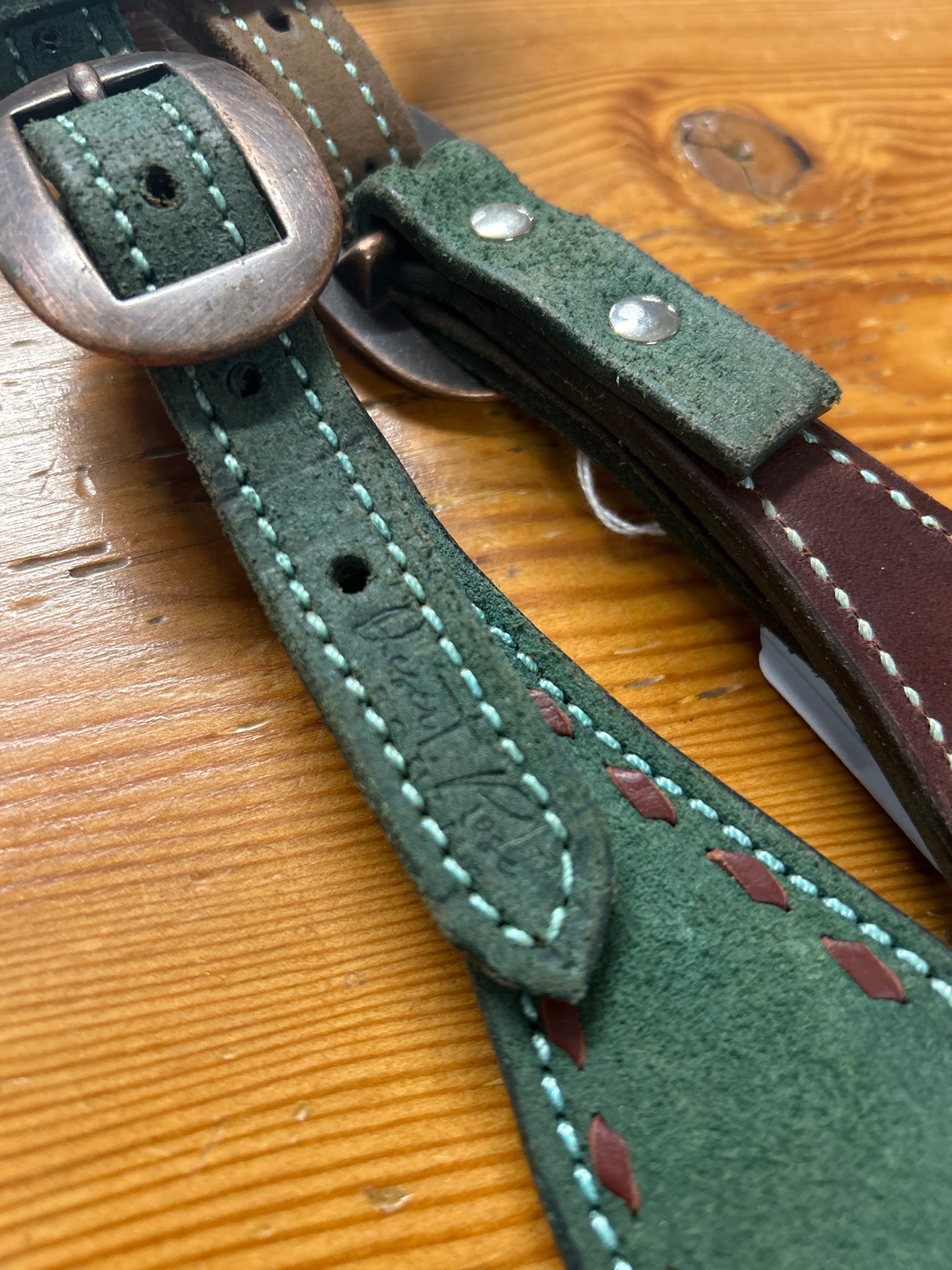 Desert Rose Buckstitch Headstall-Western Headstall-Consignment-Evolution Equestrian Co.