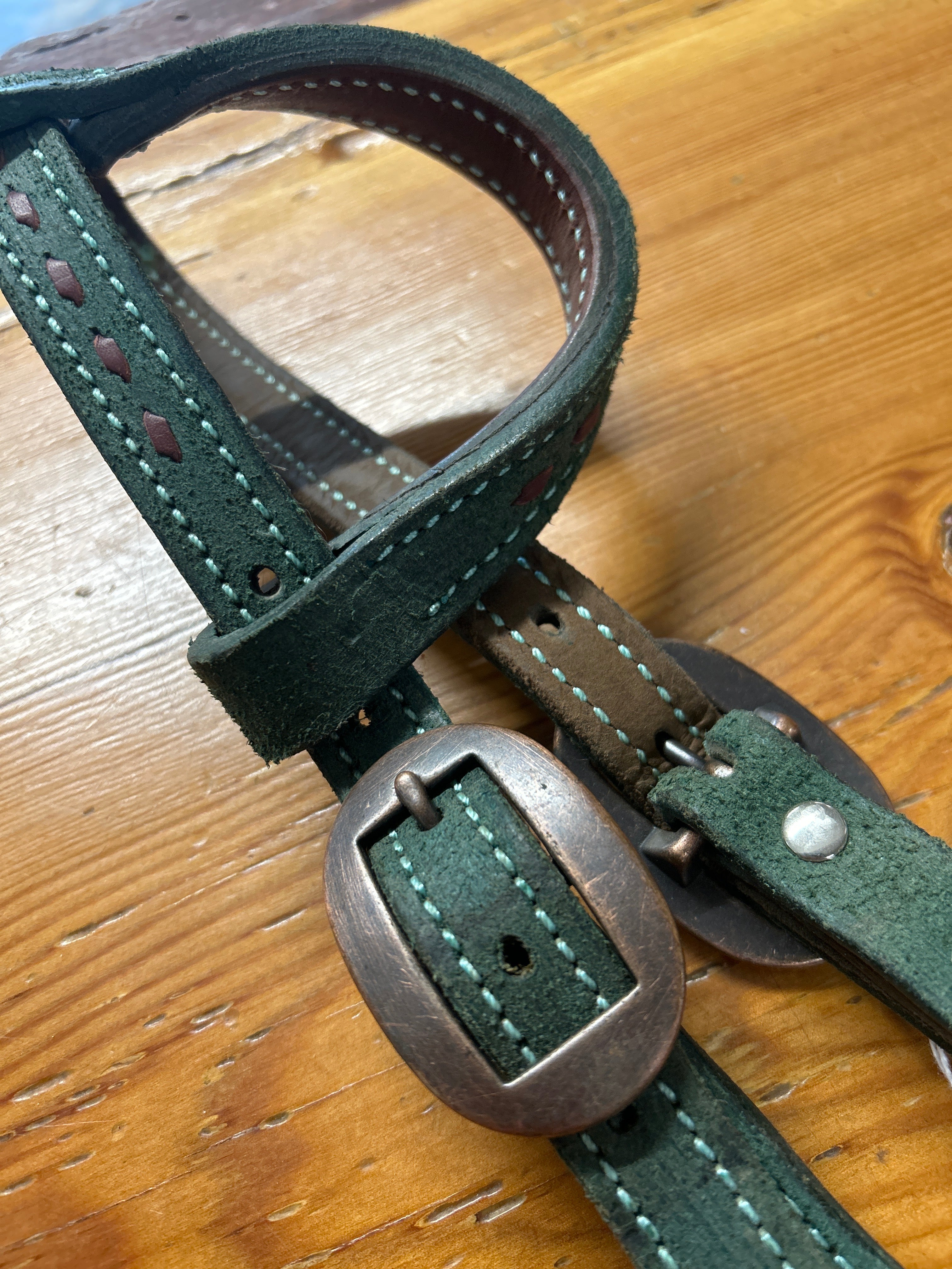 Desert Rose Buckstitch Headstall-Western Headstall-Consignment-Evolution Equestrian Co.