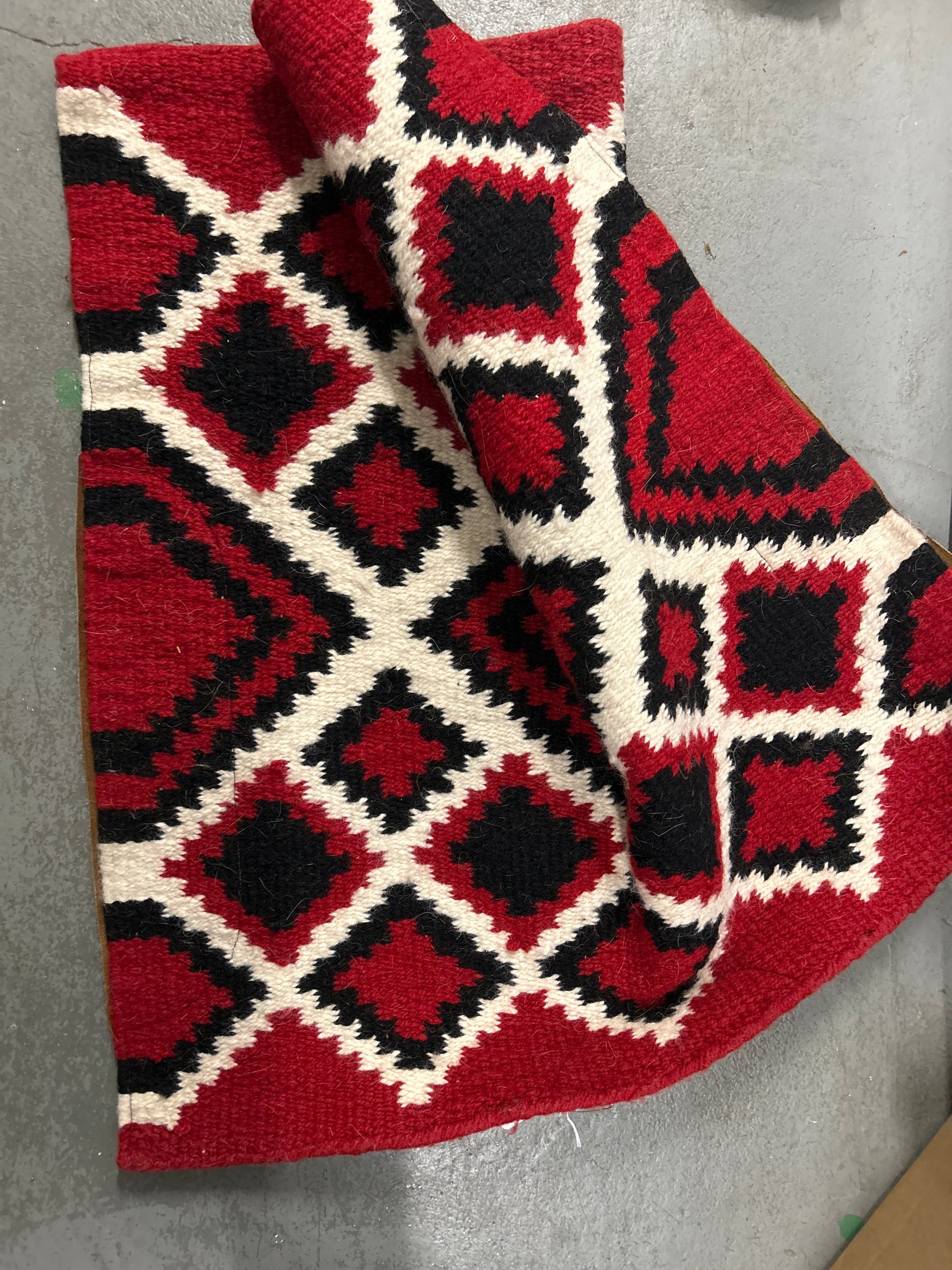 Diamond Wool Show Blanket Red Diamond Pattern-Western Saddle Pad-Consignment-Evolution Equestrian Co.