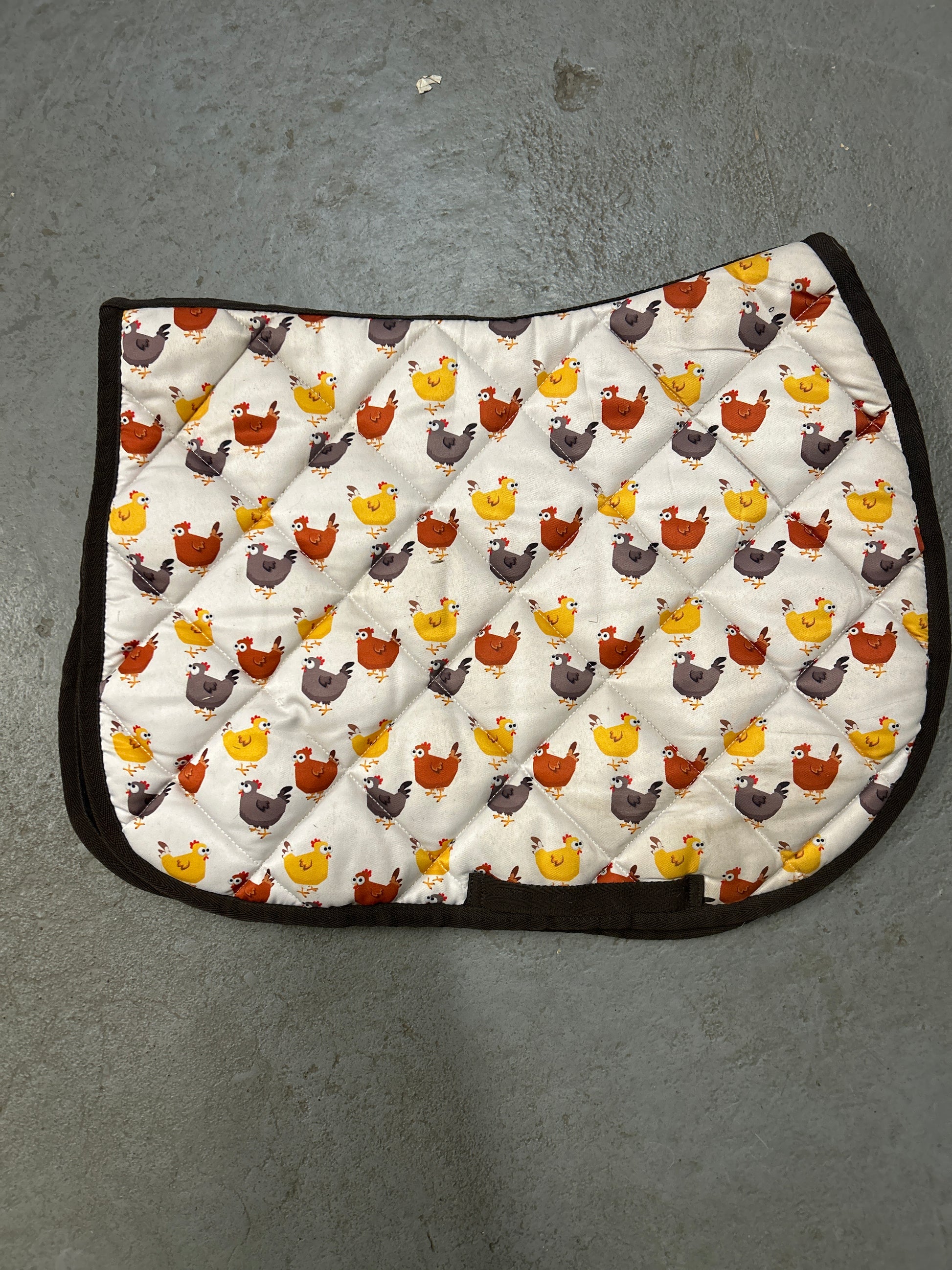 Dreamers & Schemers Chicken English Saddle Pad-English Saddle Pad-Consignment-Evolution Equestrian Co.