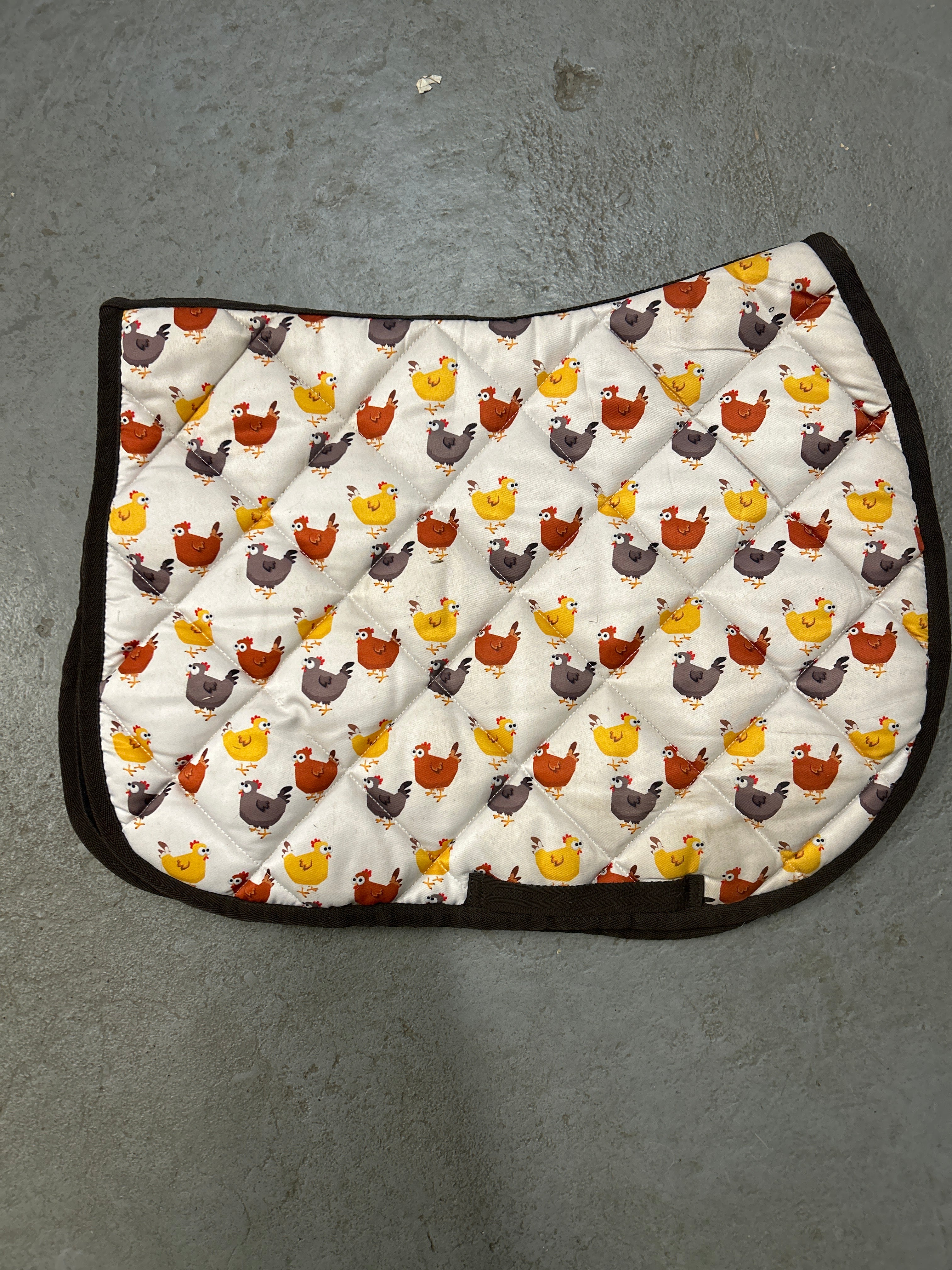 Dreamers & Schemers Chicken English Saddle Pad-English Saddle Pad-Consignment-Evolution Equestrian Co.