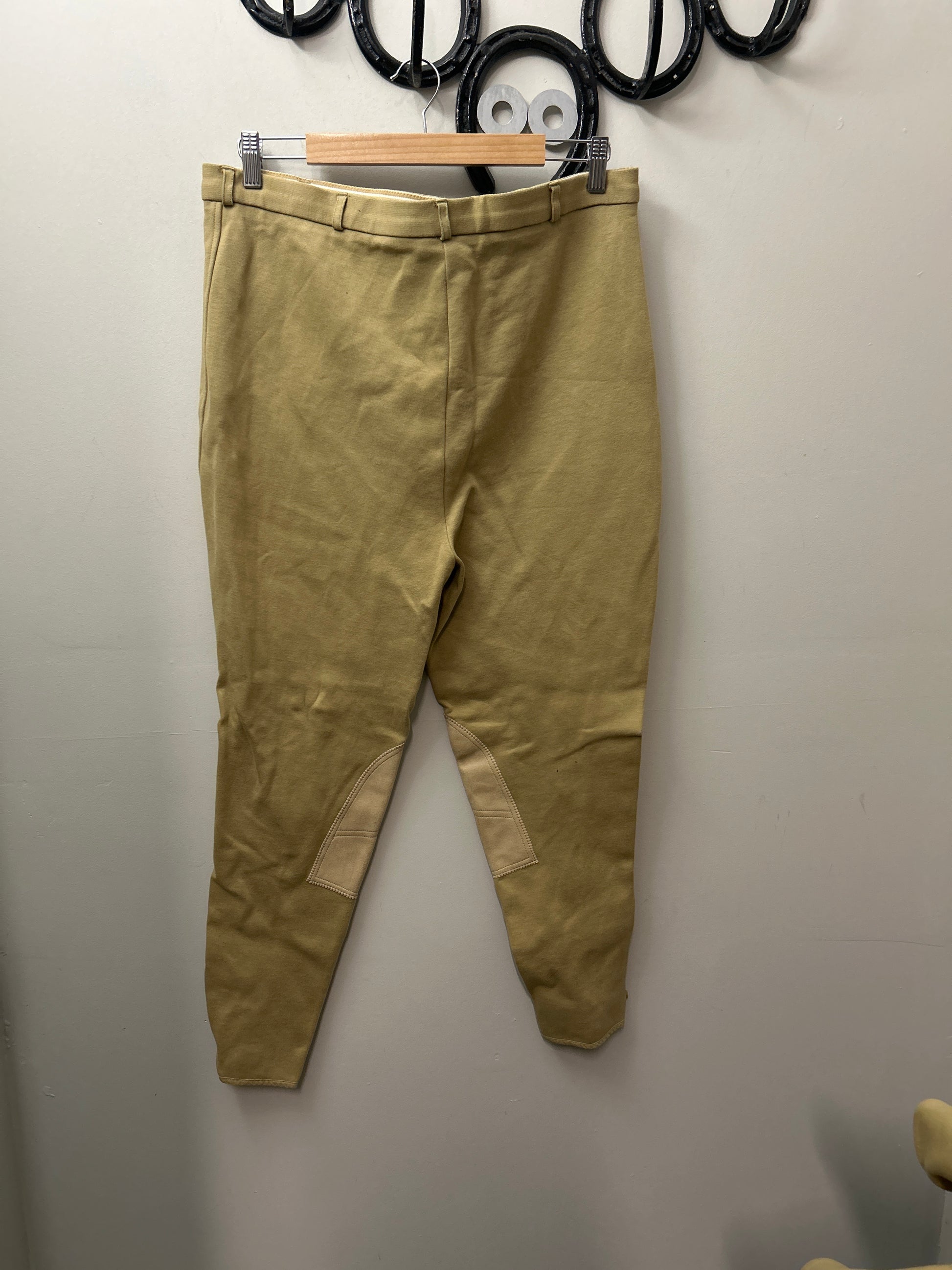 Dublin Tan Knee Patch Breeches 38-Breeches-Consignment-Evolution Equestrian Co.