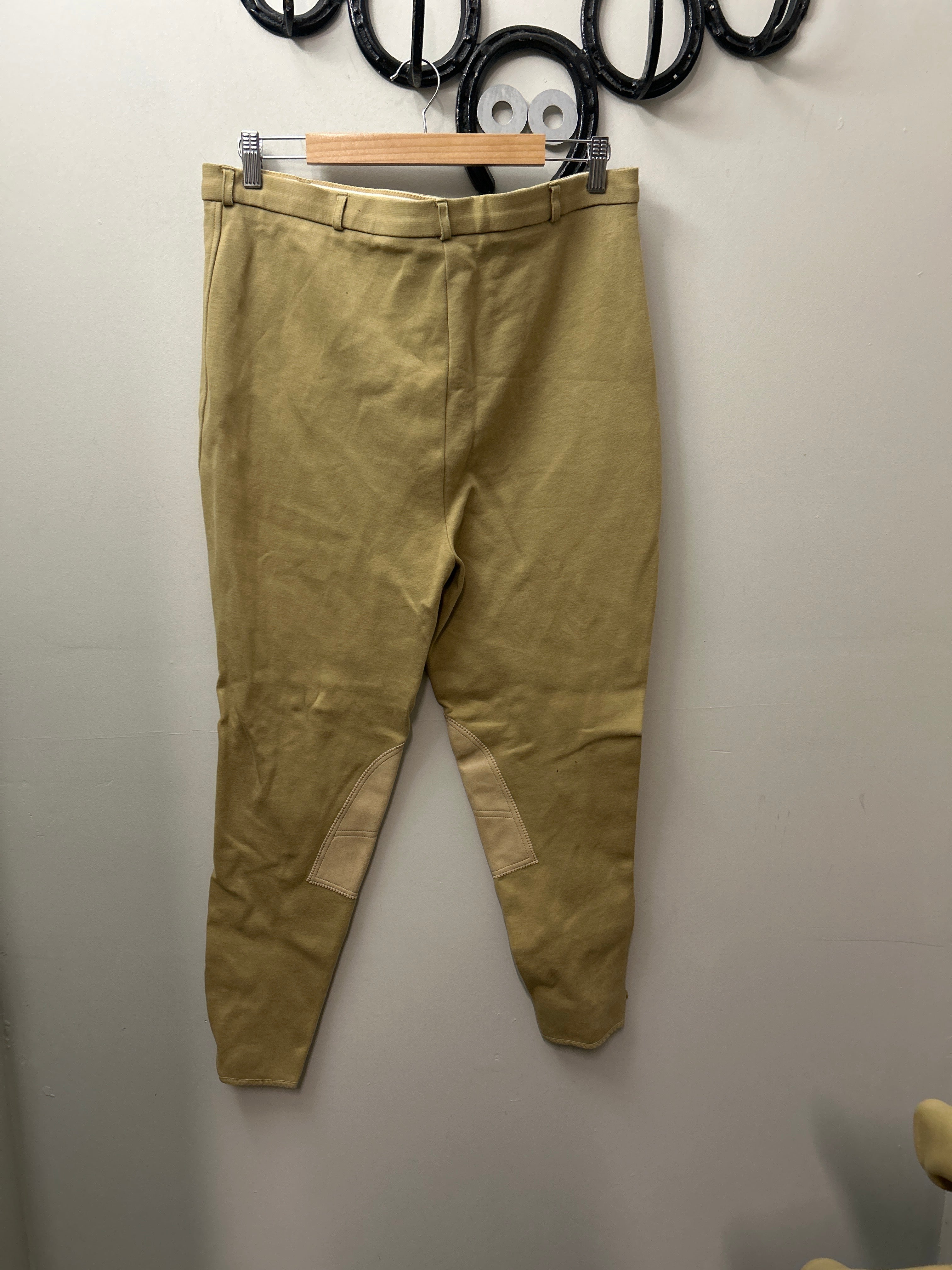 Dublin Tan Knee Patch Breeches 38-Breeches-Consignment-Evolution Equestrian Co.