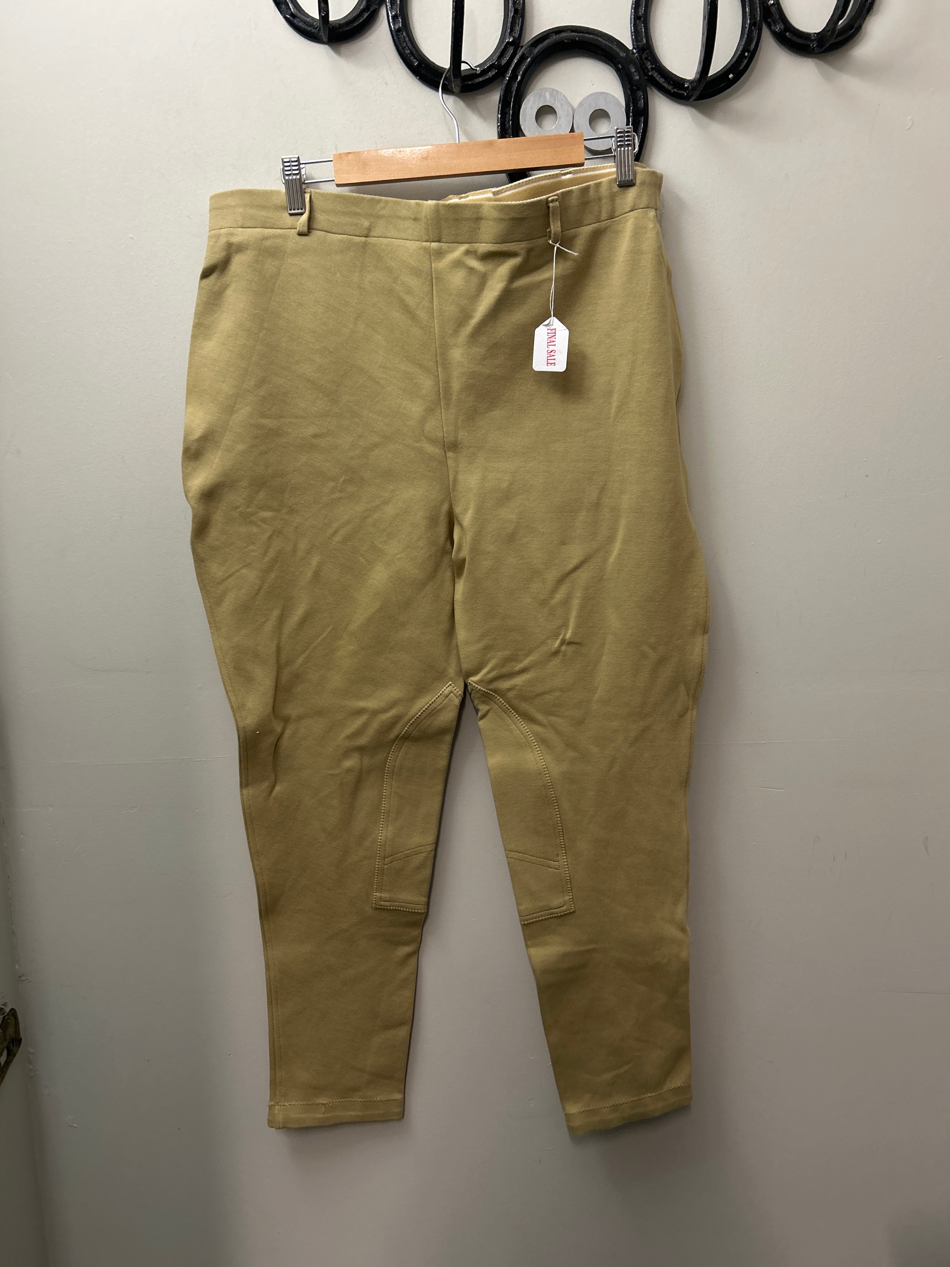 Dublin Tan Knee Patch Pull On Breeches 38-Breeches-Consignment-Evolution Equestrian Co.