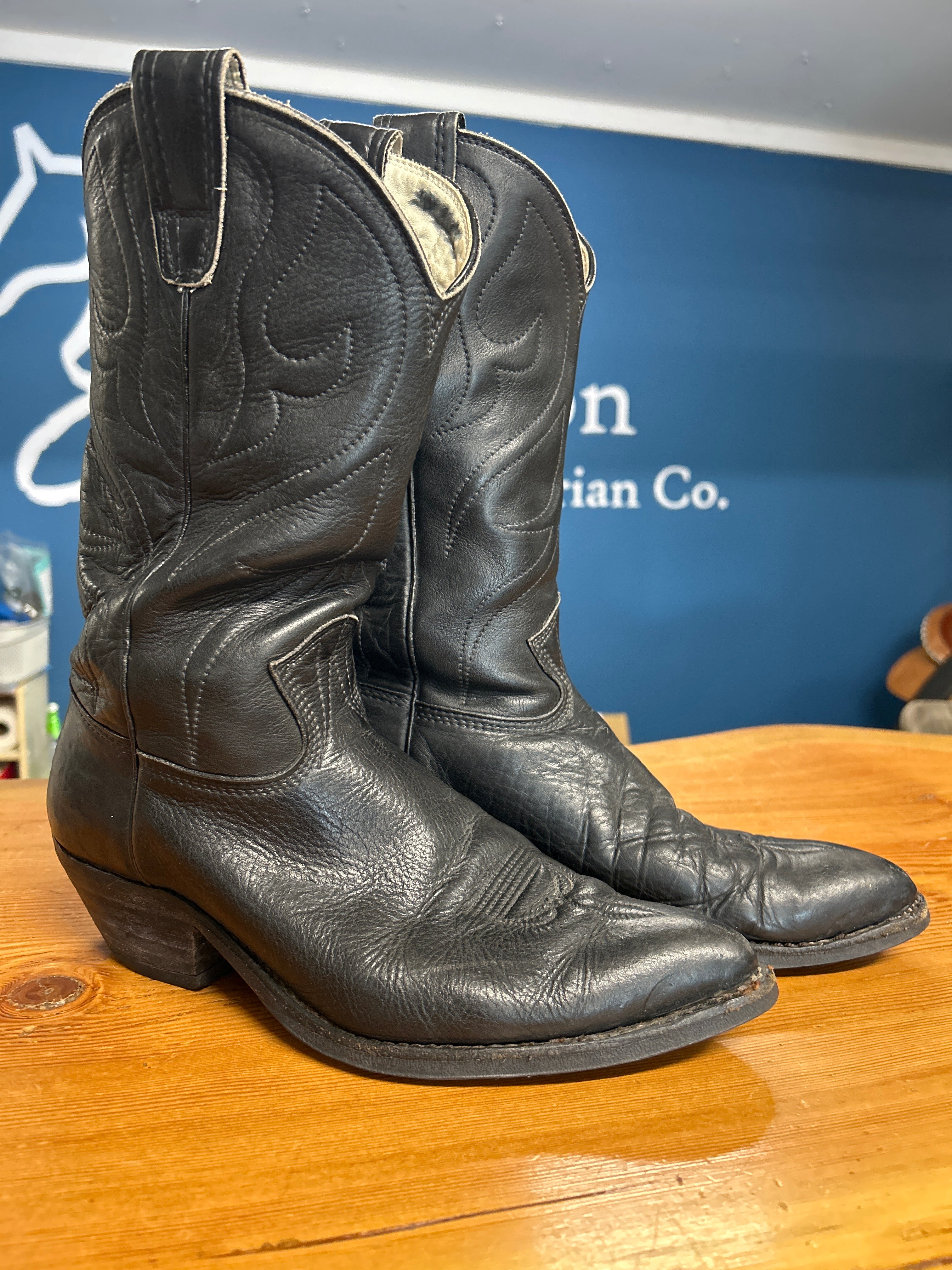 Stewart Boot Company Men's Black Cowboy Boots 10