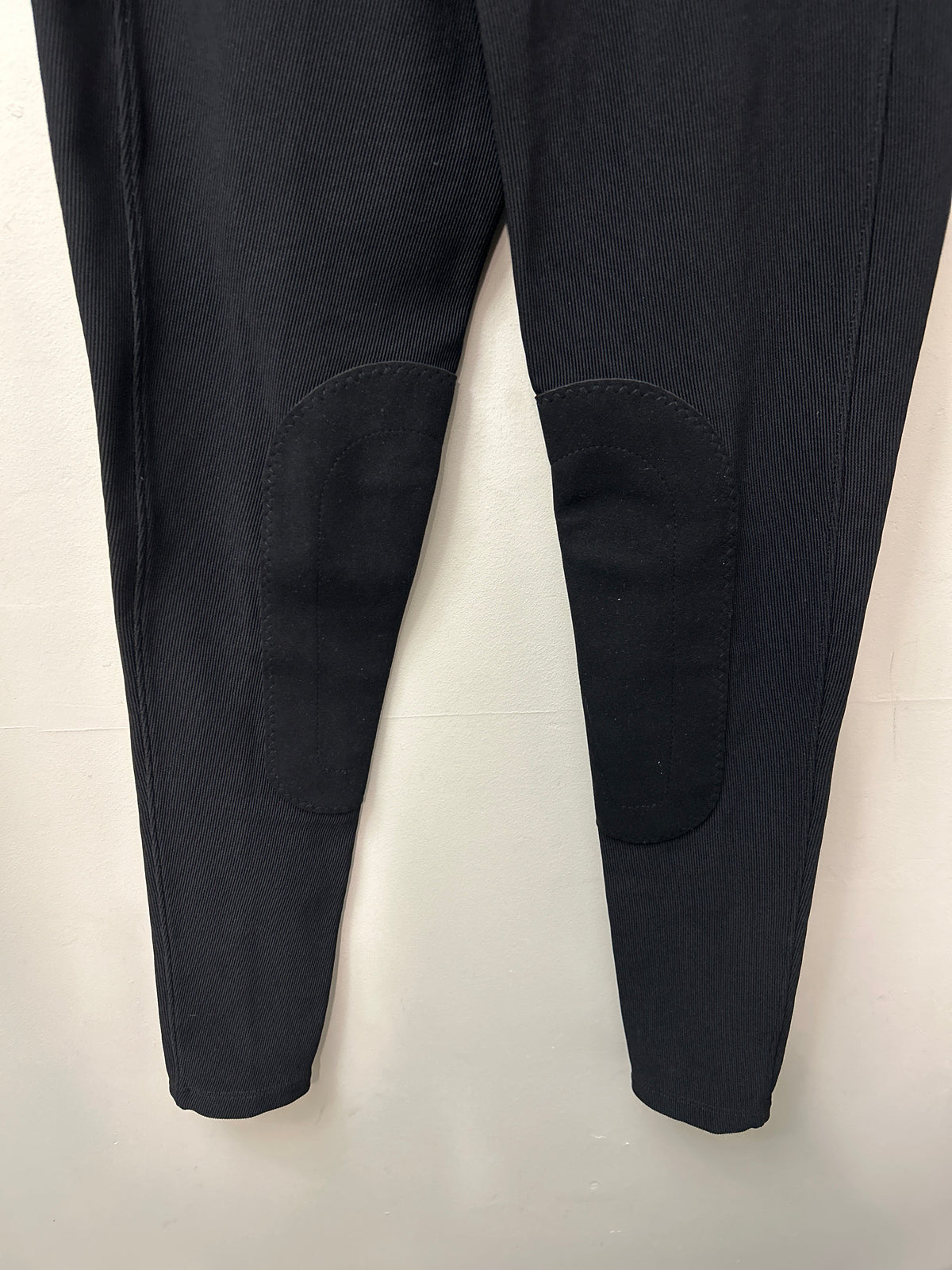 Irideon Ribbed Black Kneepatch Tights Small