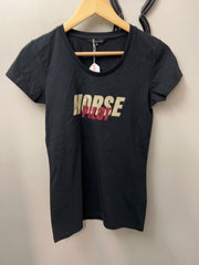 Horse Pilot Black T-Shirt Small