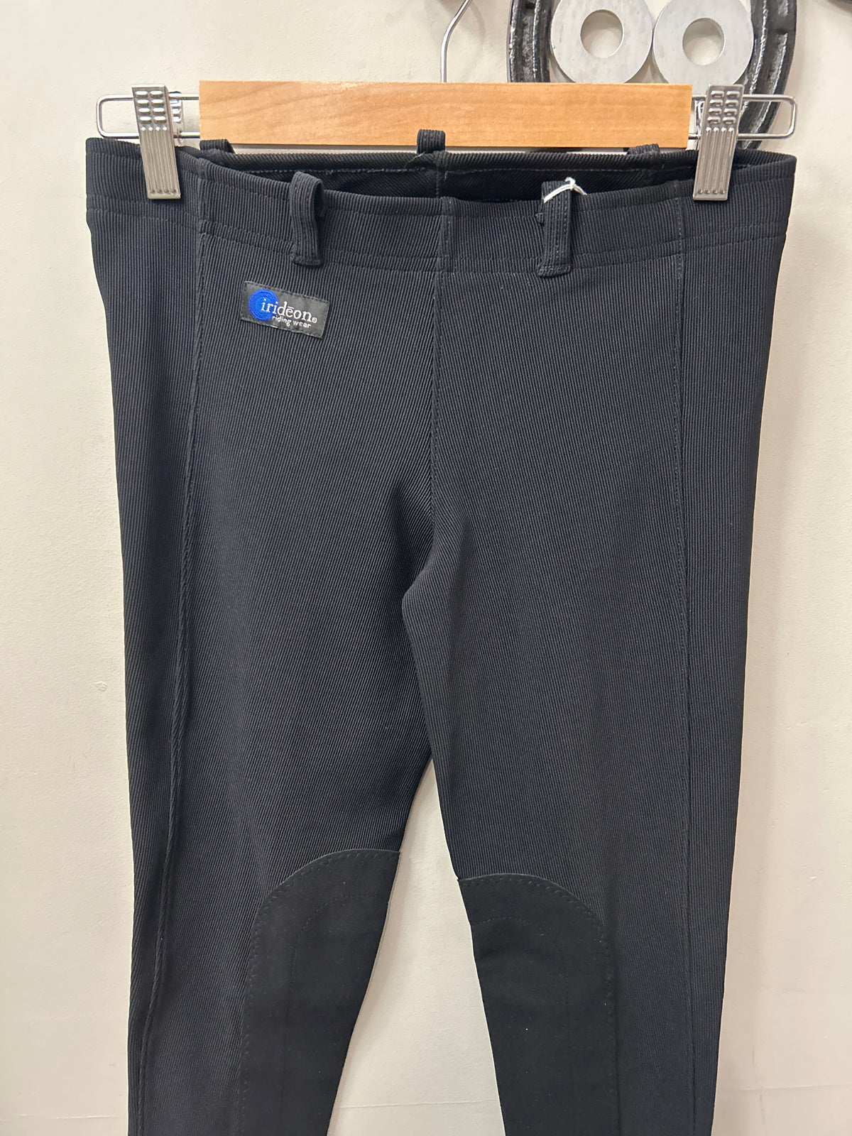 Irideon Ribbed Black Kneepatch Tights Small