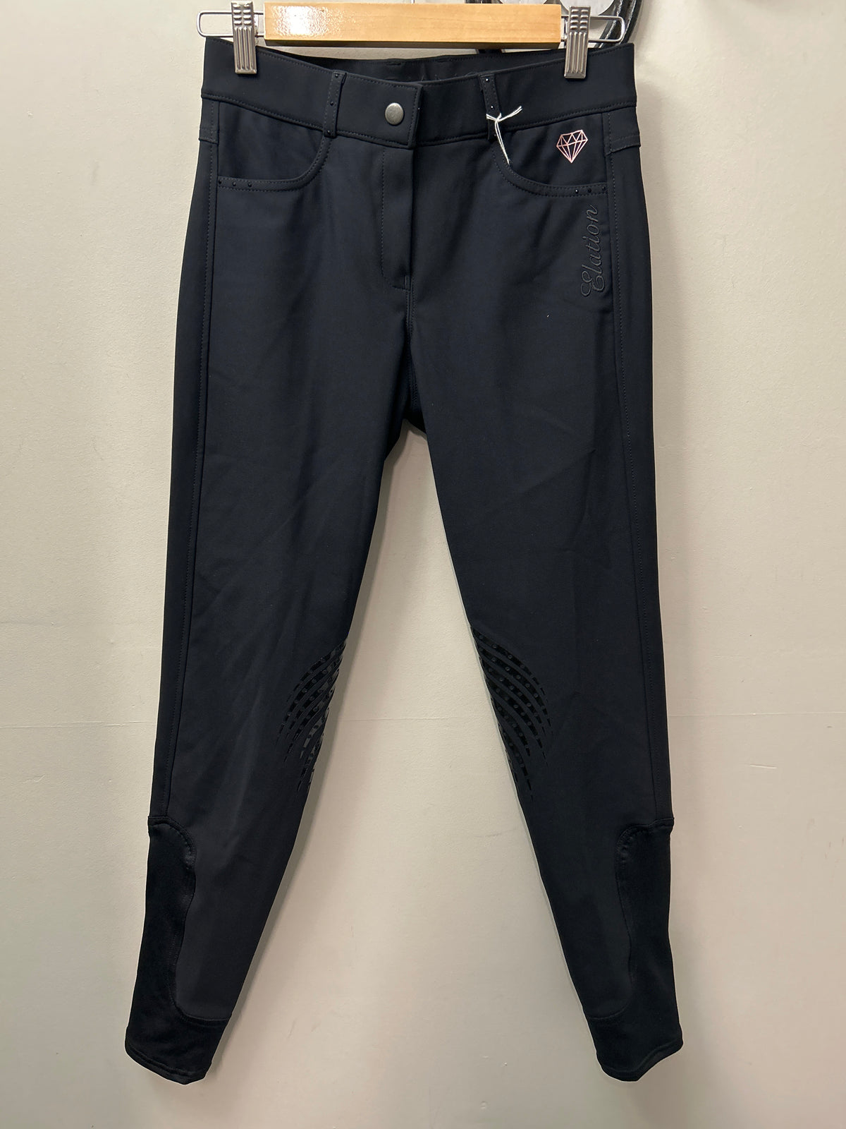 Elation Diamond Black Knee Patch Breeches 28