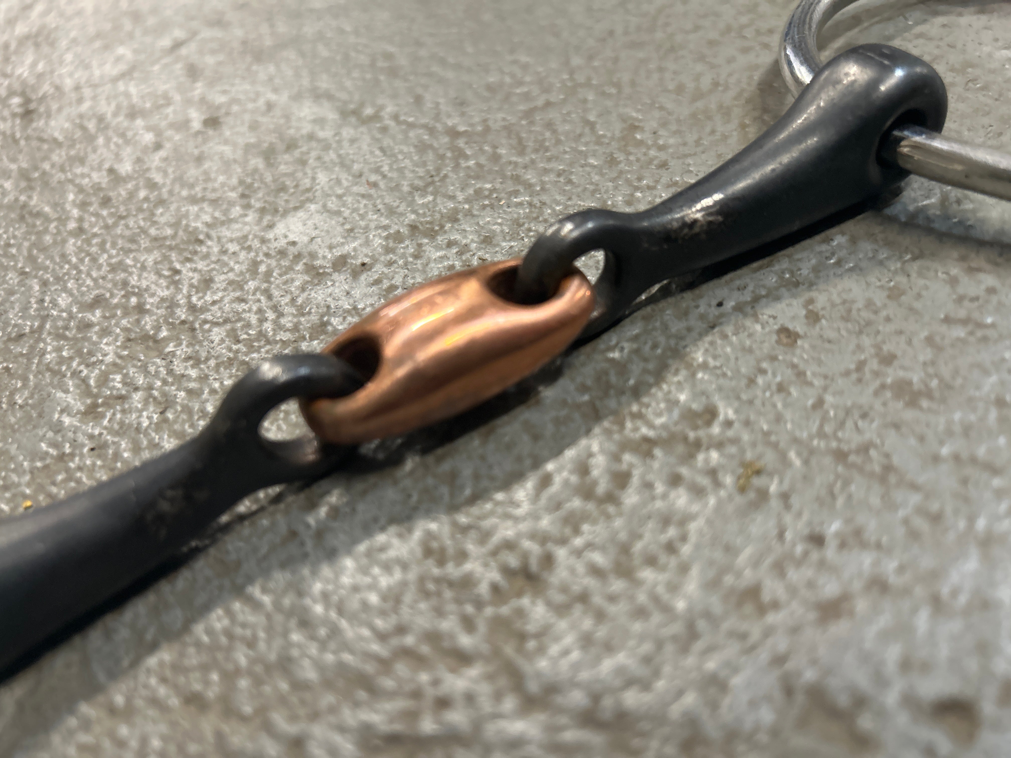Shires Copper Lozenge with Sweet Iron Loose Ring Snaffle 5"
