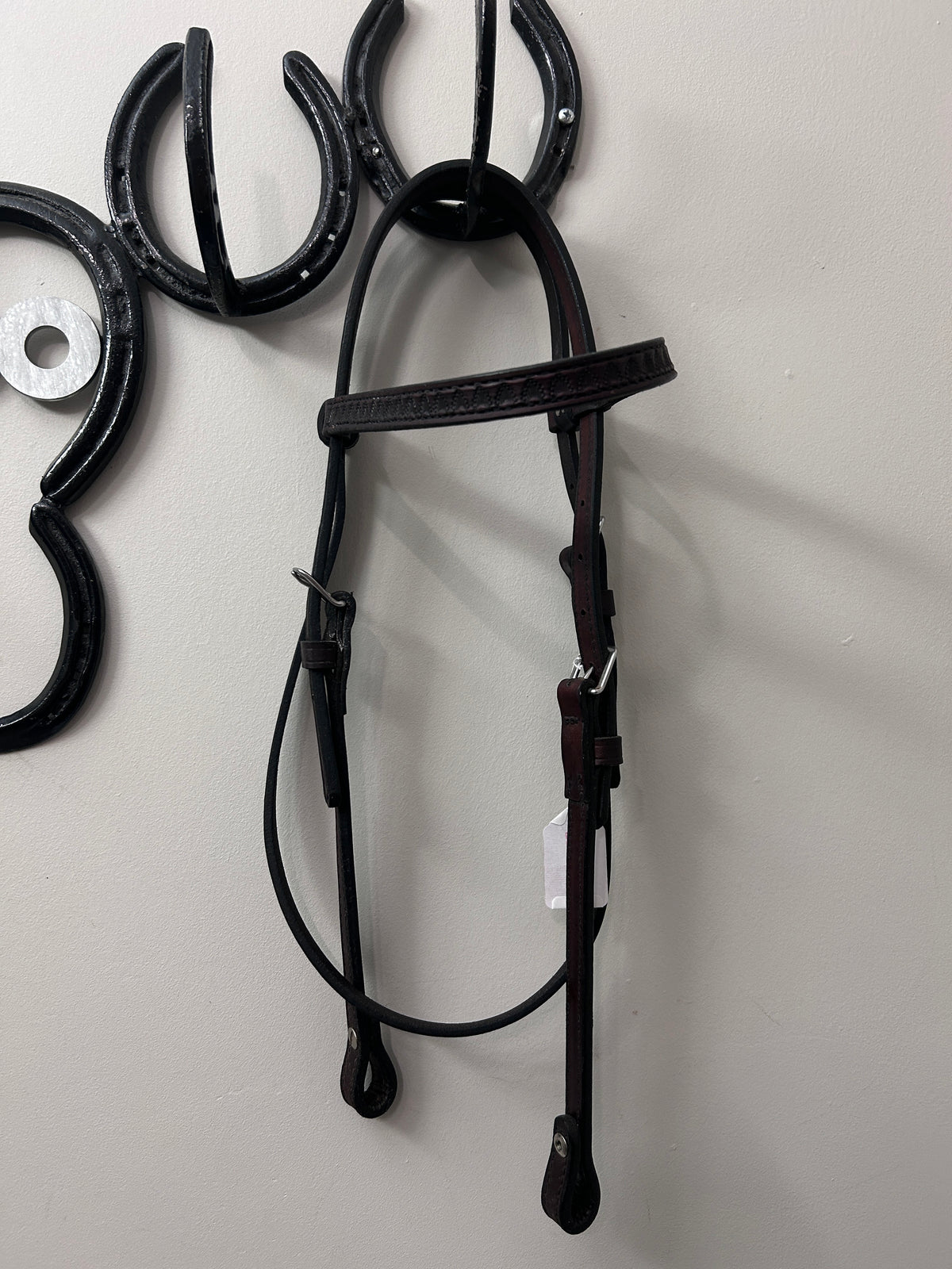 Dark Oil Stamped Browband Headstall