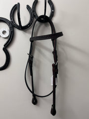 Dark Oil Stamped Browband Headstall