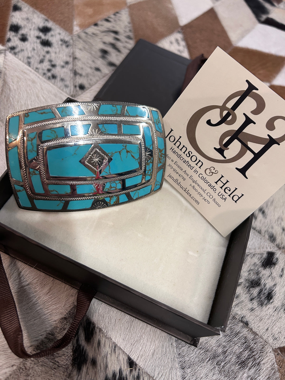 Johnson &  Held Turquoise Belt Buckle