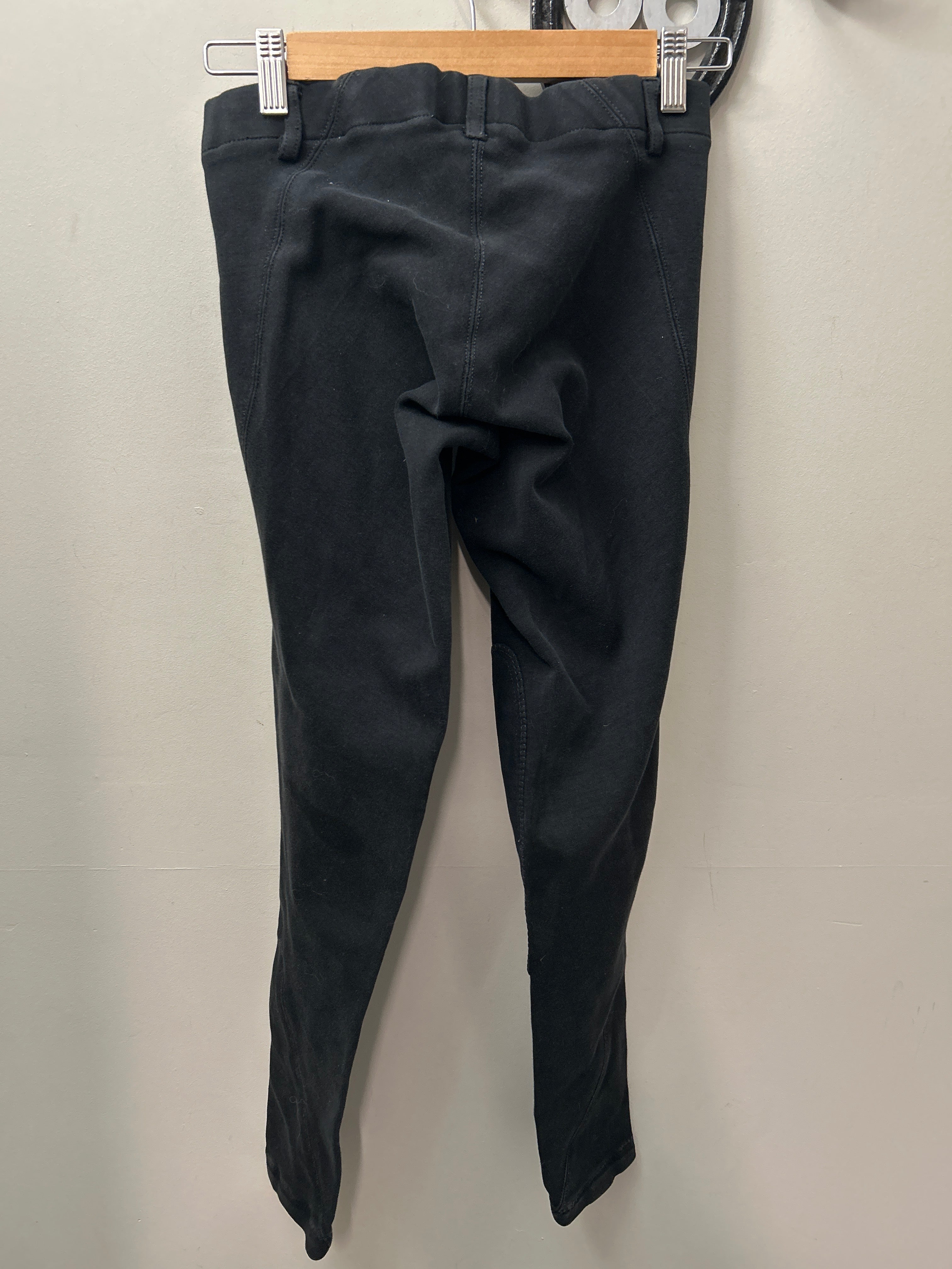 Elation Black Pull On Knee Patch Breeches 26-Breeches-Consignment-Evolution Equestrian Co.