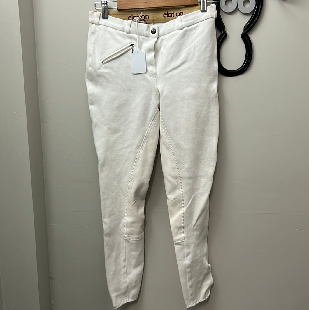 Elation Full Seat White Breeches - 30-Riding Clothes-Consignment-Evolution Equestrian Co.