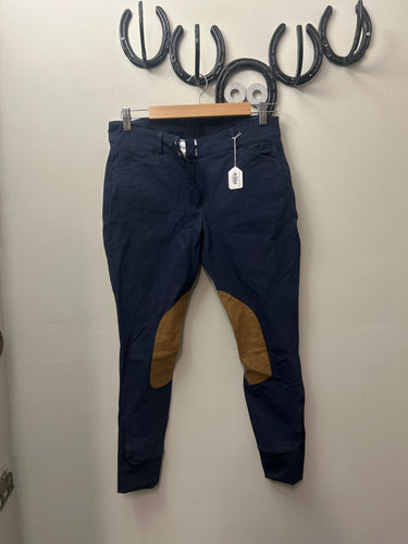 Elation Platinum Navy Breeches 30R-Breeches-Consignment-Evolution Equestrian Co.