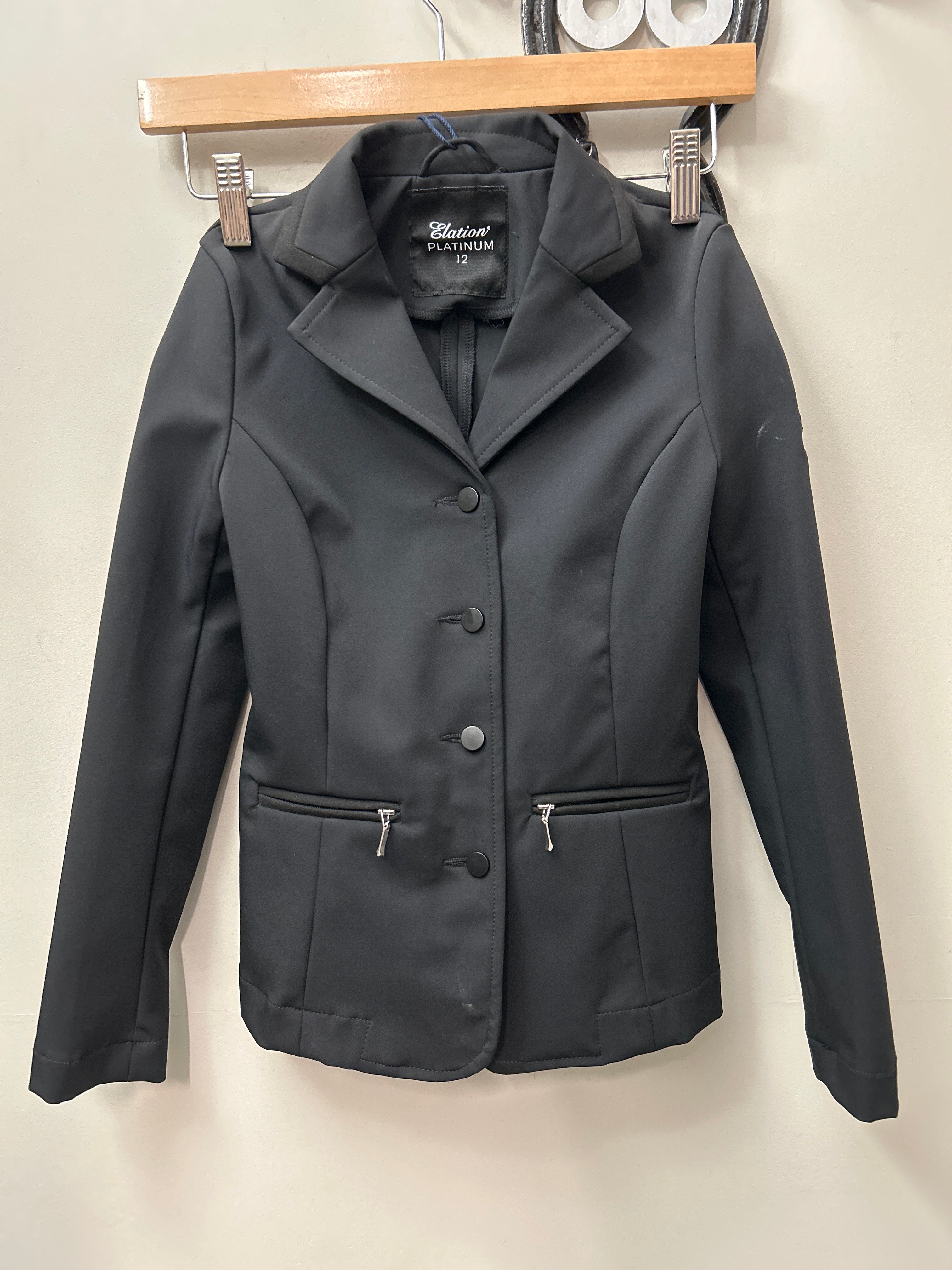 Elation Platinum Show Jacket Kids 12 Black-Show Jacket-Consignment-Evolution Equestrian Co.