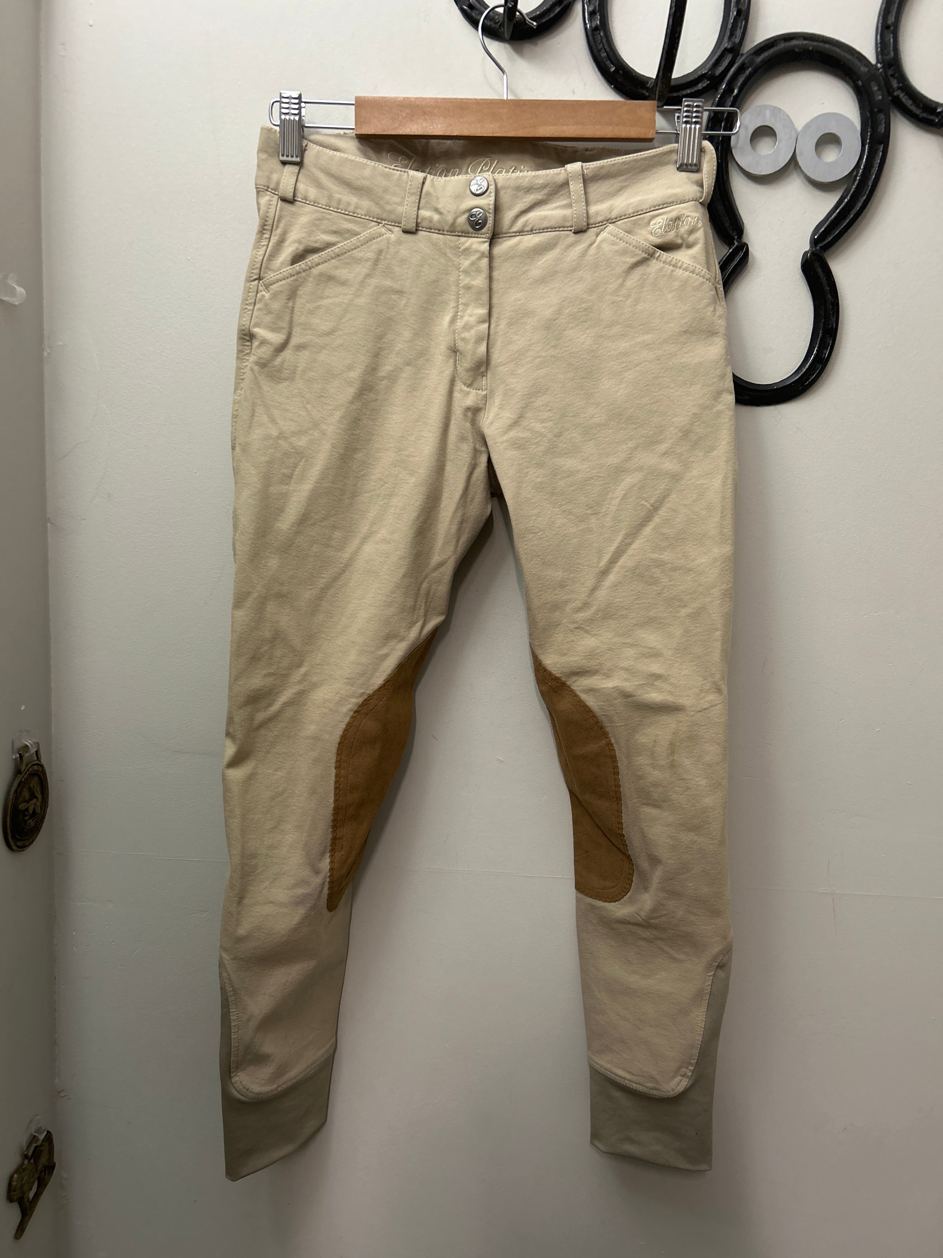 Elation Platinum Tan Breeches 28-Breeches-Consignment-Evolution Equestrian Co.