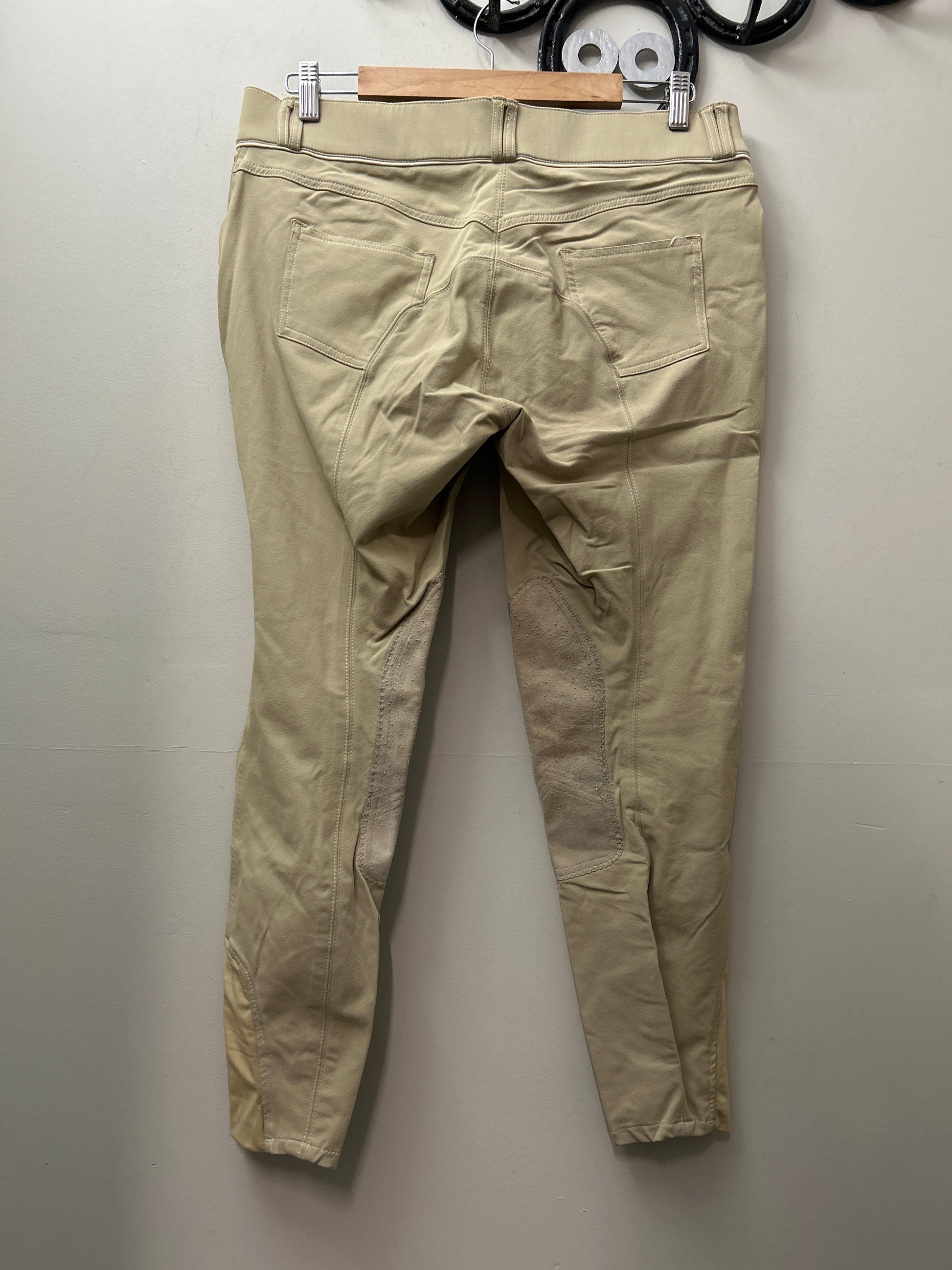Elation Platinum Tan Breeches 34R-Breeches-Consignment-Evolution Equestrian Co.