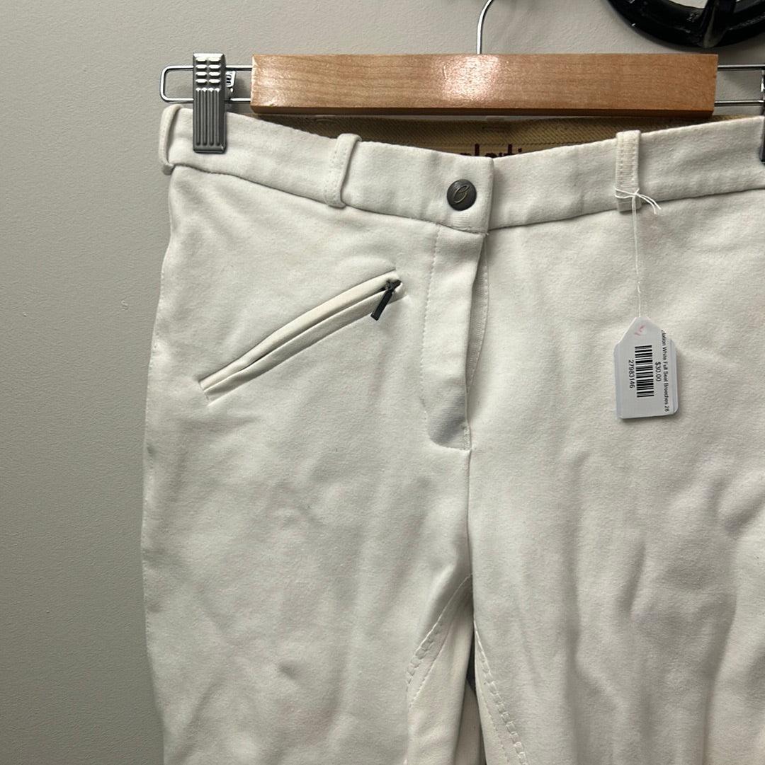 Elation White Full Seat Breeches 28-Breeches-Consignment-Evolution Equestrian Co.