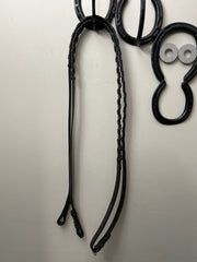 English Laced Hunter Reins Brown-English Reins-Consignment-Evolution Equestrian Co.