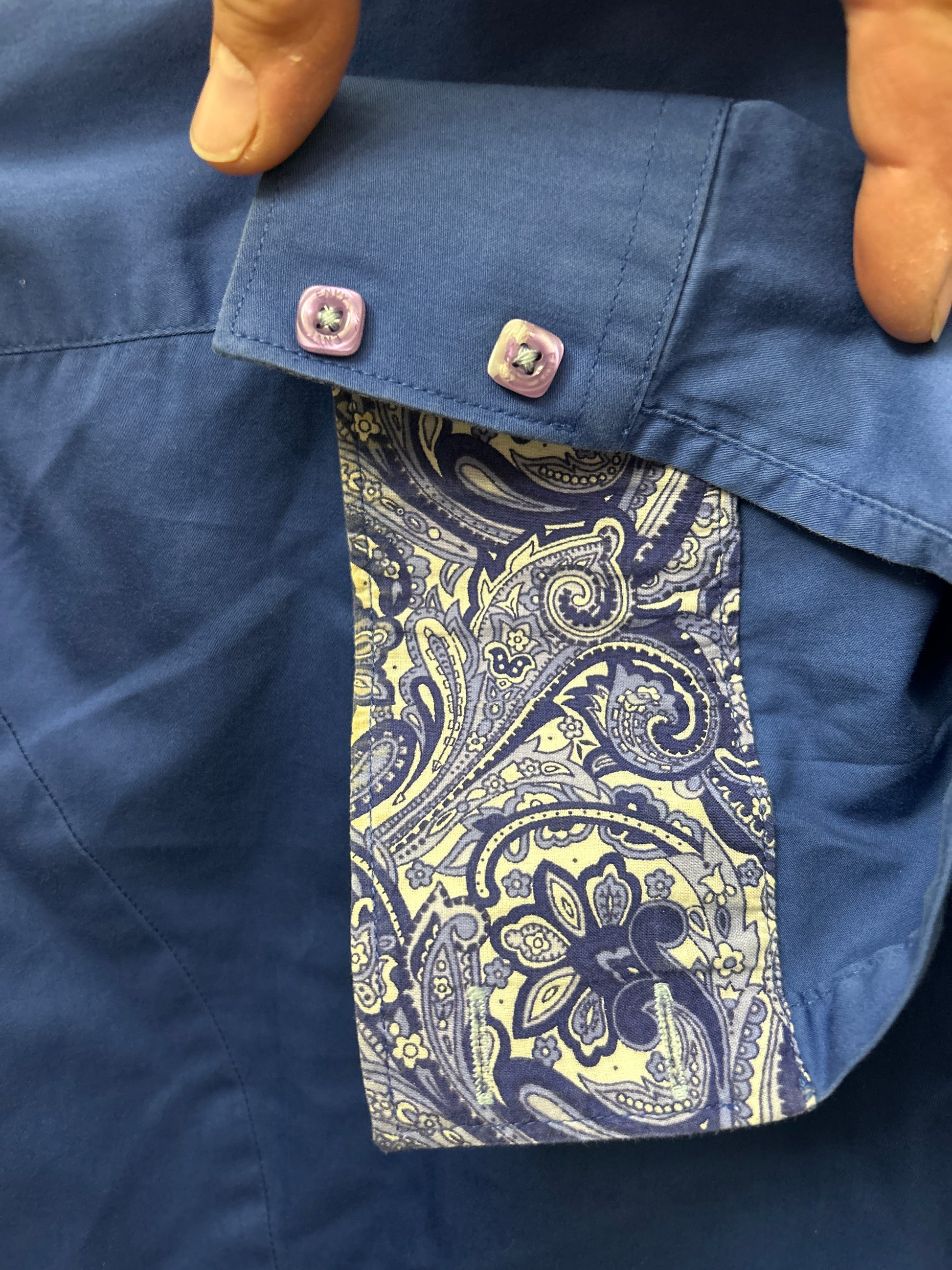 Envy Western Shirt Blue Medium-Western Shirt-Consignment-Evolution Equestrian Co.
