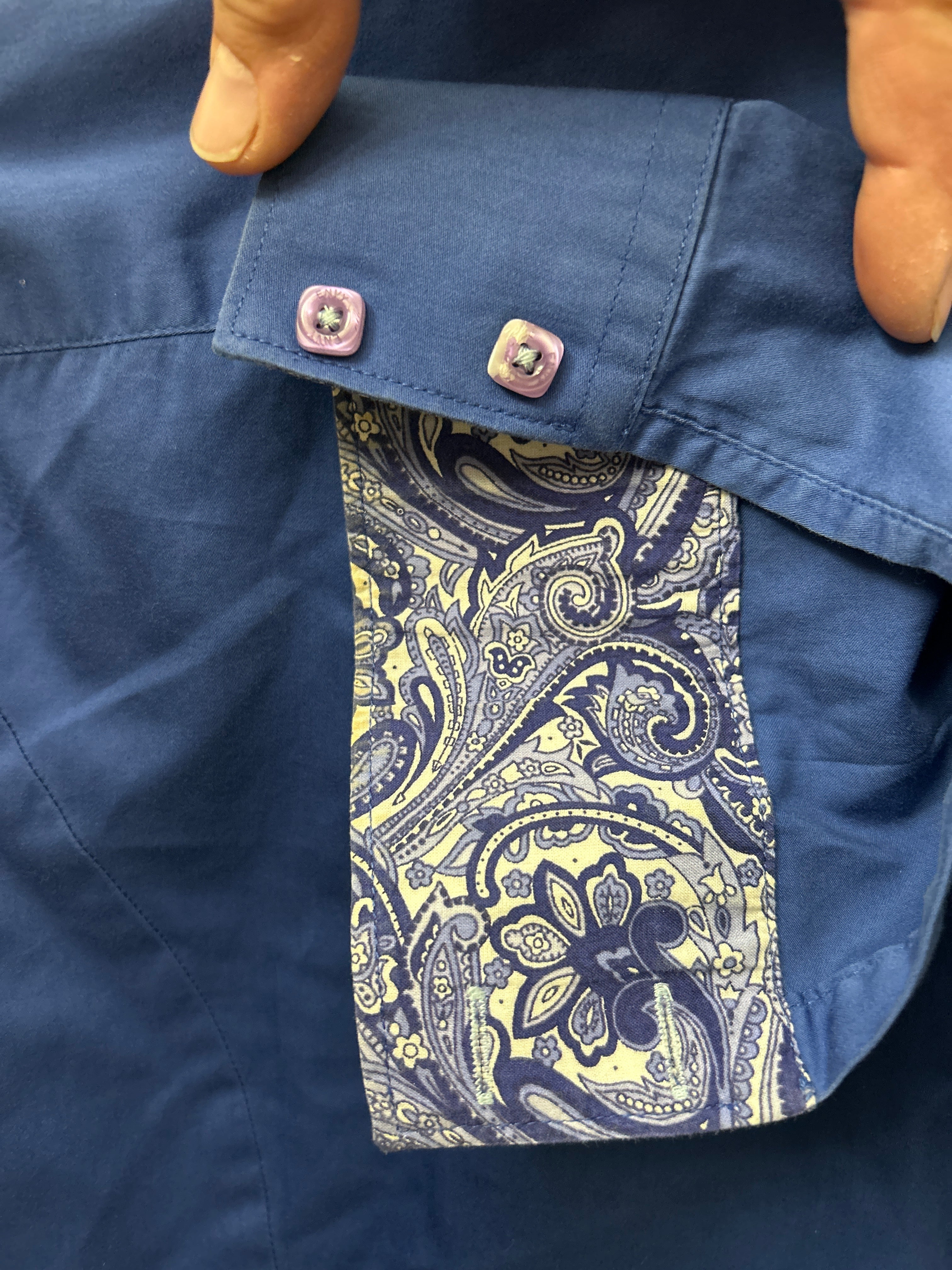 Envy Western Shirt Blue Medium-Western Shirt-Consignment-Evolution Equestrian Co.