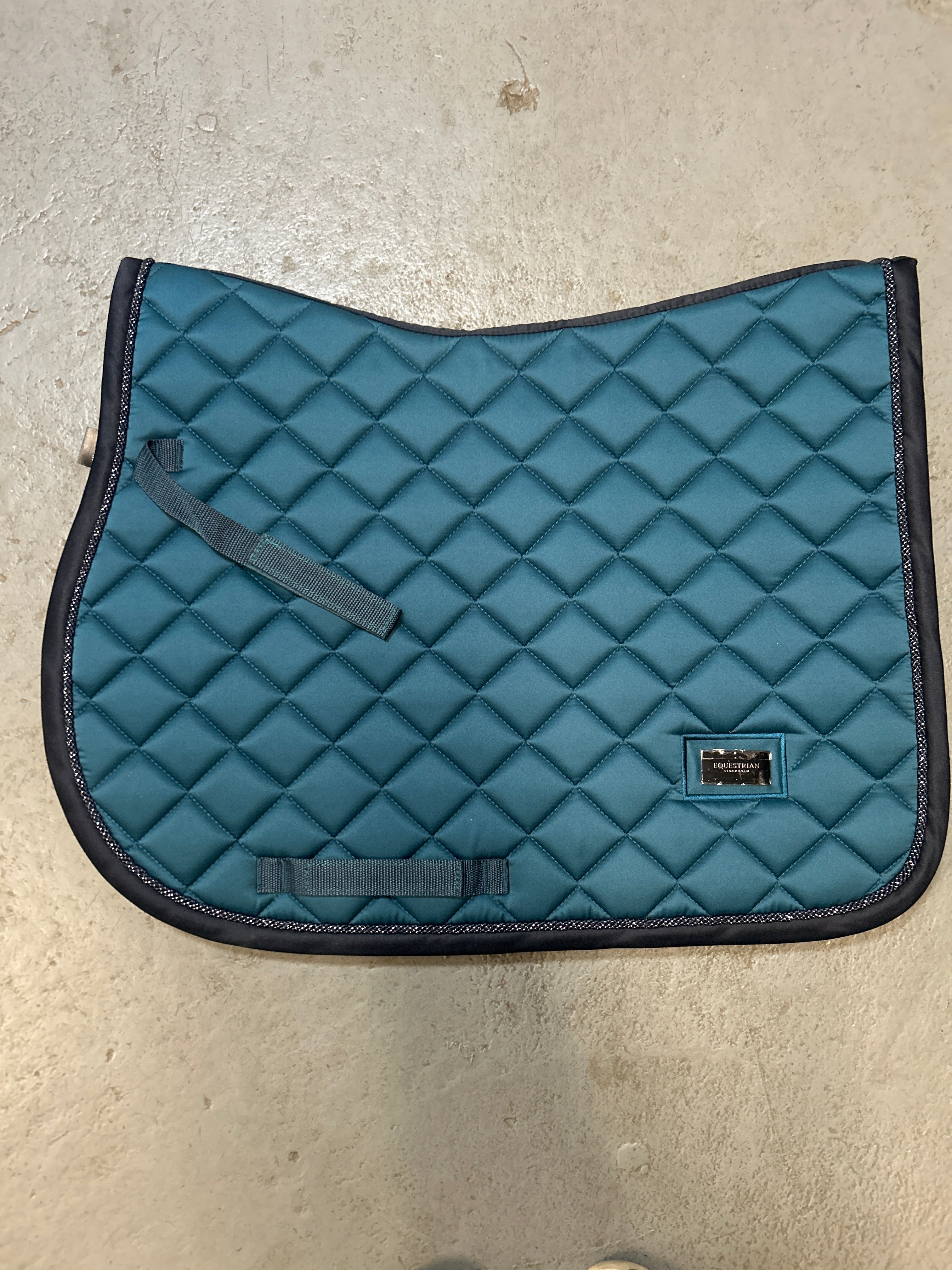 Equestrian Stockholm Blue Meadow Saddle Pad-English Saddle Pad-Consignment-Evolution Equestrian Co.