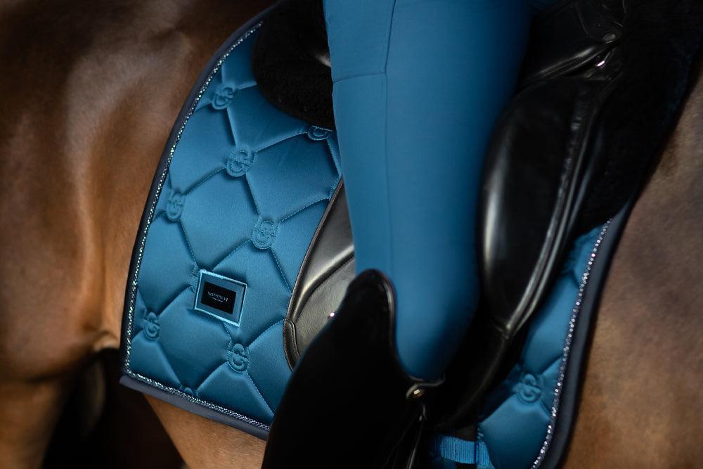 Equestrian Stockholm Blue Meadow Saddle Pad-English Saddle Pad-Consignment-Evolution Equestrian Co.