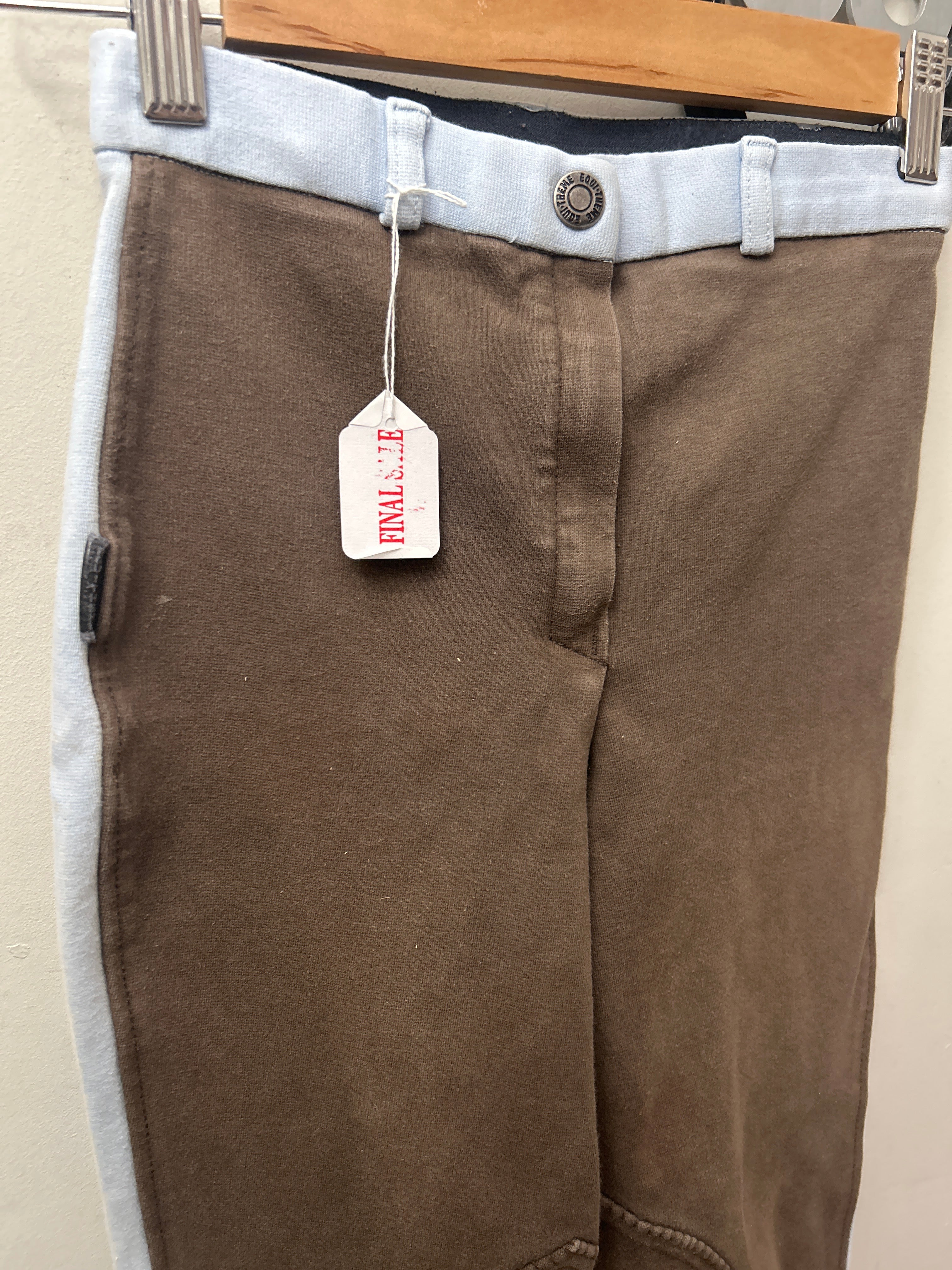 Equi-Theme Light Blue and Brown Breeches 24-Breeches-Consignment-Evolution Equestrian Co.
