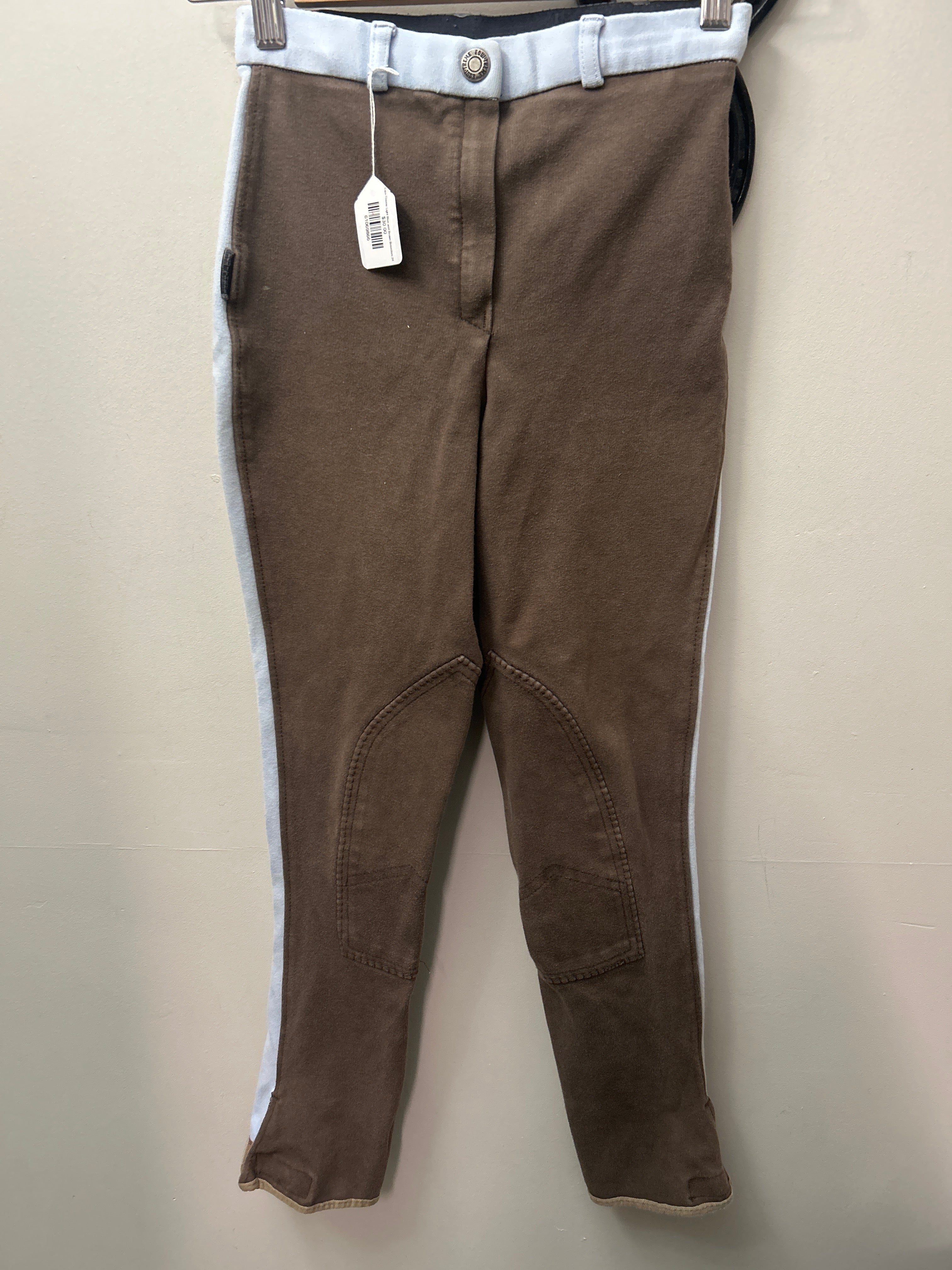 Equi-Theme Light Blue and Brown Breeches 24-Breeches-Consignment-Evolution Equestrian Co.
