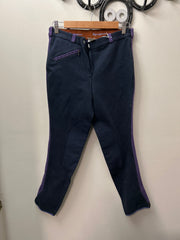 Equigear Purple Plaid Breeches 30-Breeches-Consignment-Evolution Equestrian Co.