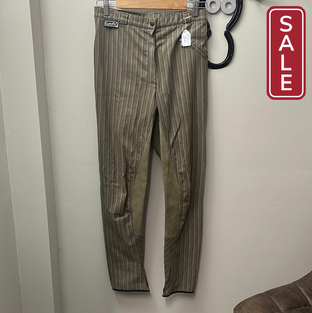 Eurofit Striped Full Seat Breeches 28L-Riding Clothes-Consignment-Evolution Equestrian Co.
