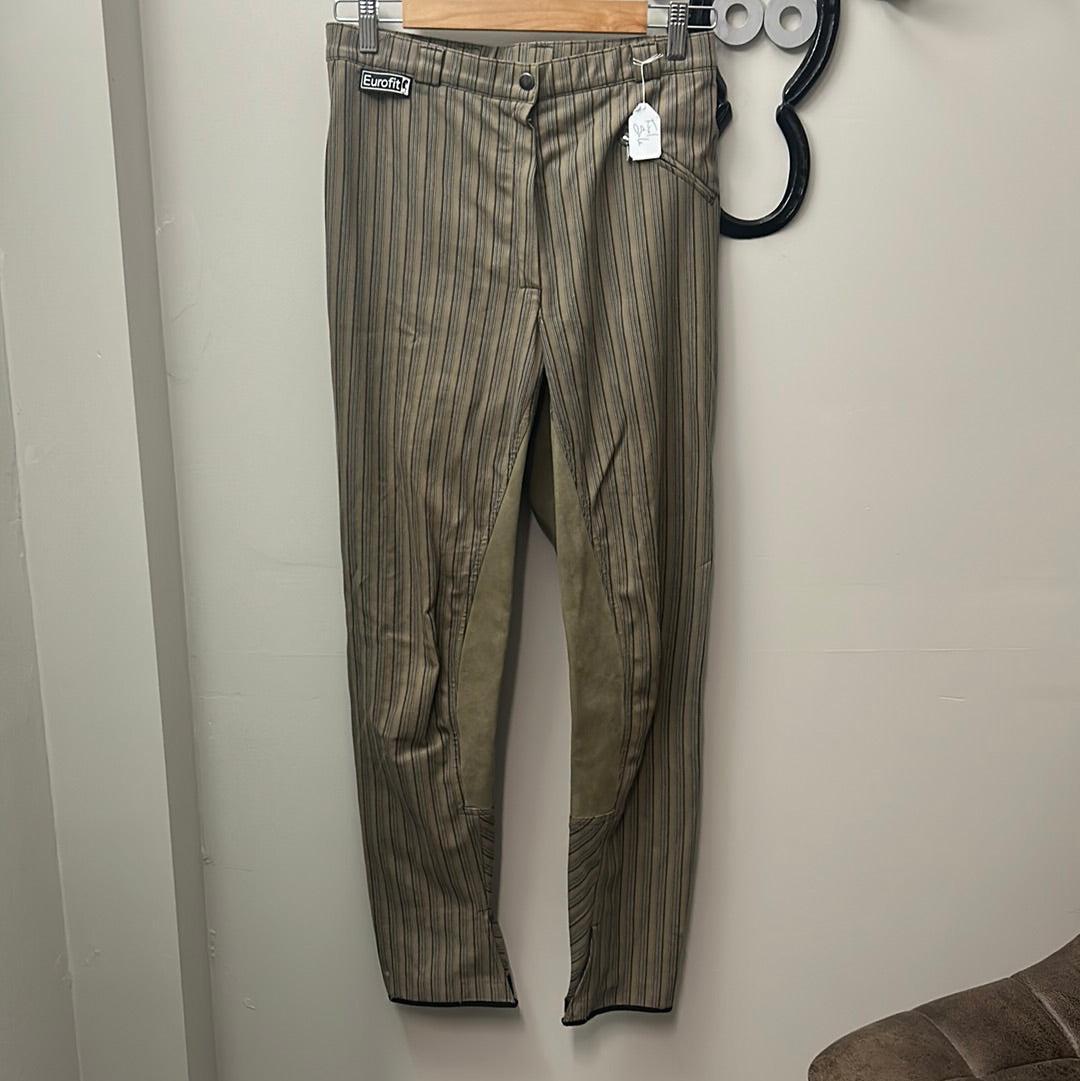 Eurofit Striped Full Seat Breeches 28L-Riding Clothes-Consignment-Evolution Equestrian Co.