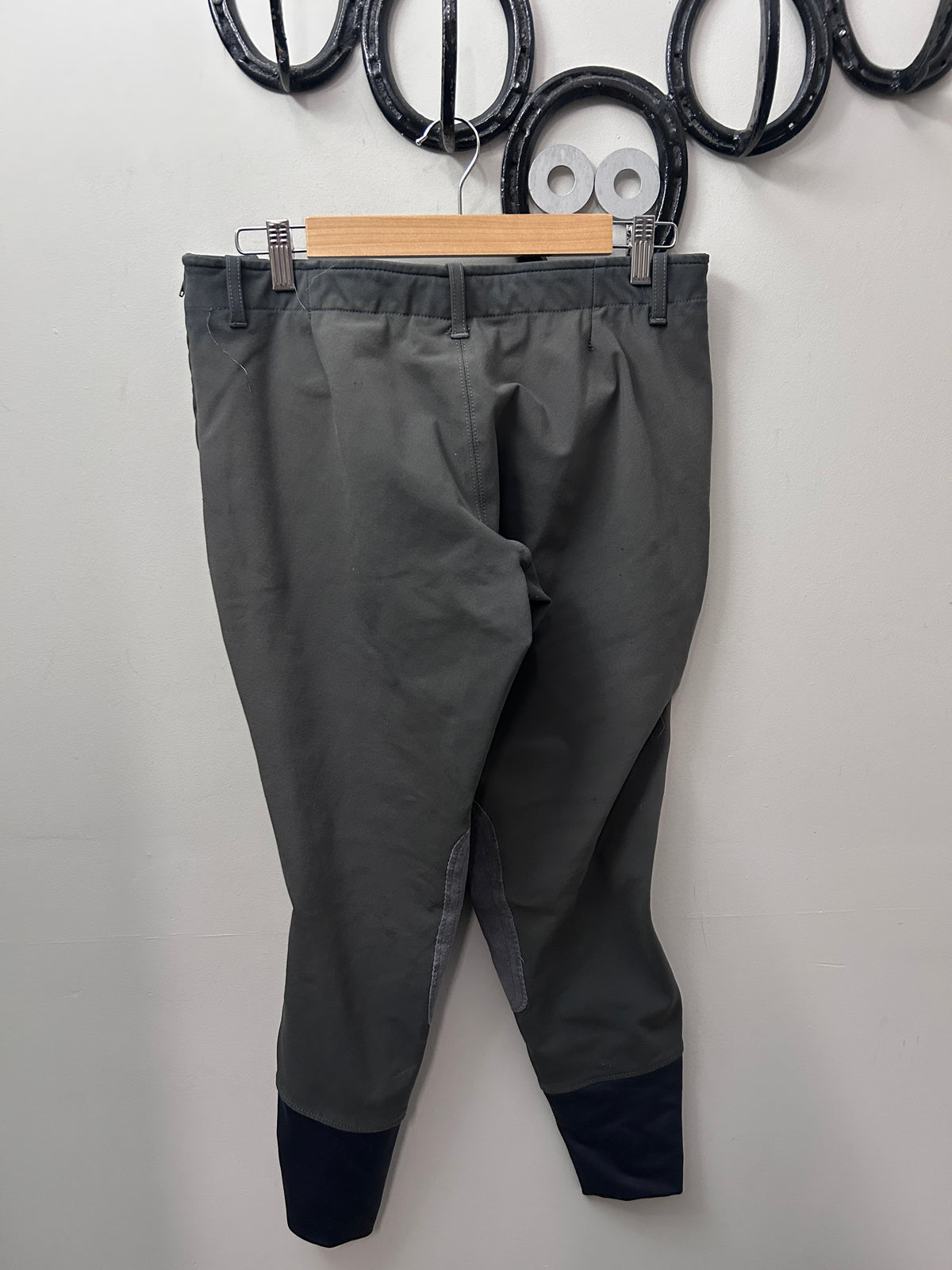 Elation Platinum Side Zip Grey Breeches 30