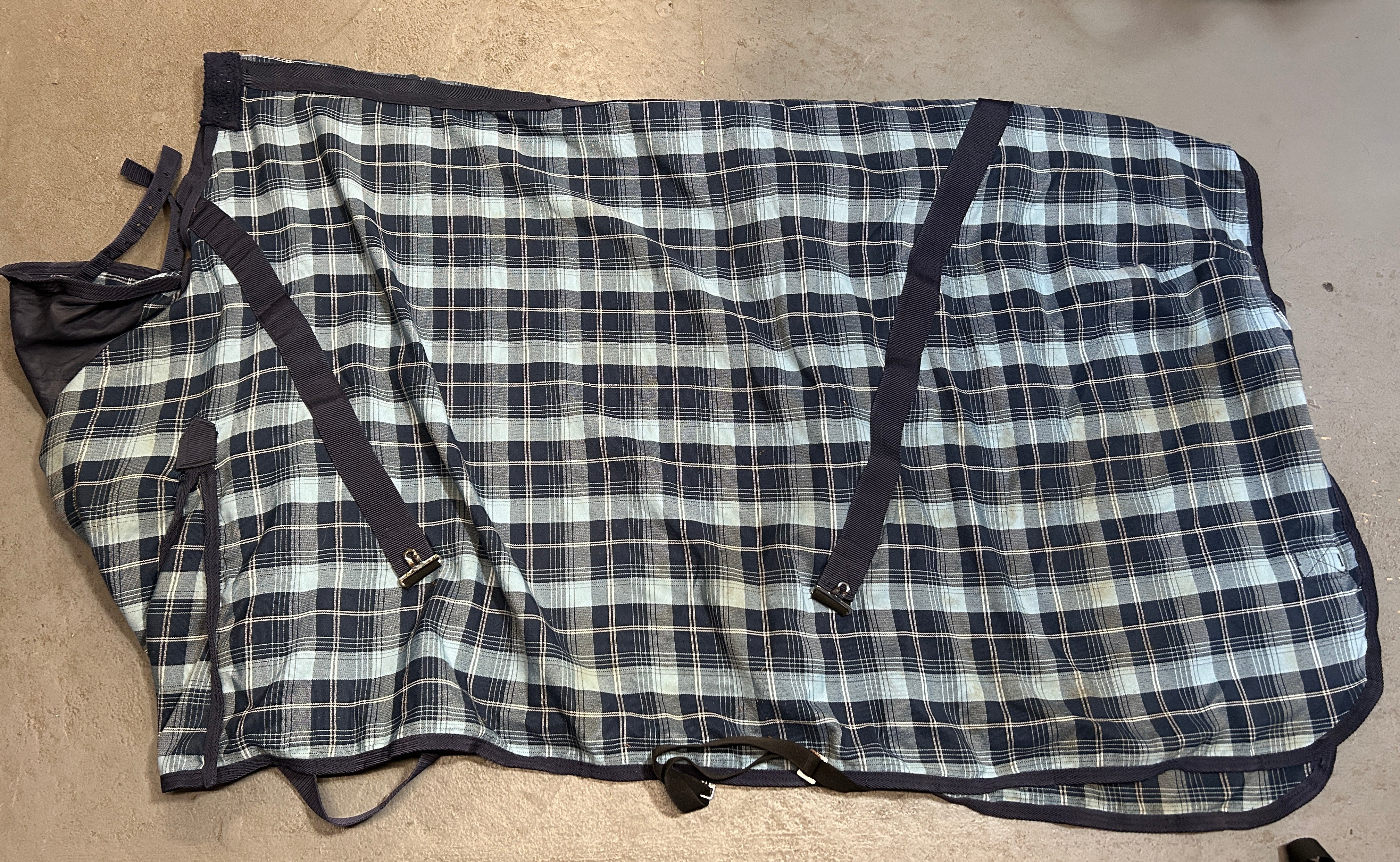 Supra Poly Cotton Blue Plaid Sheet 82"