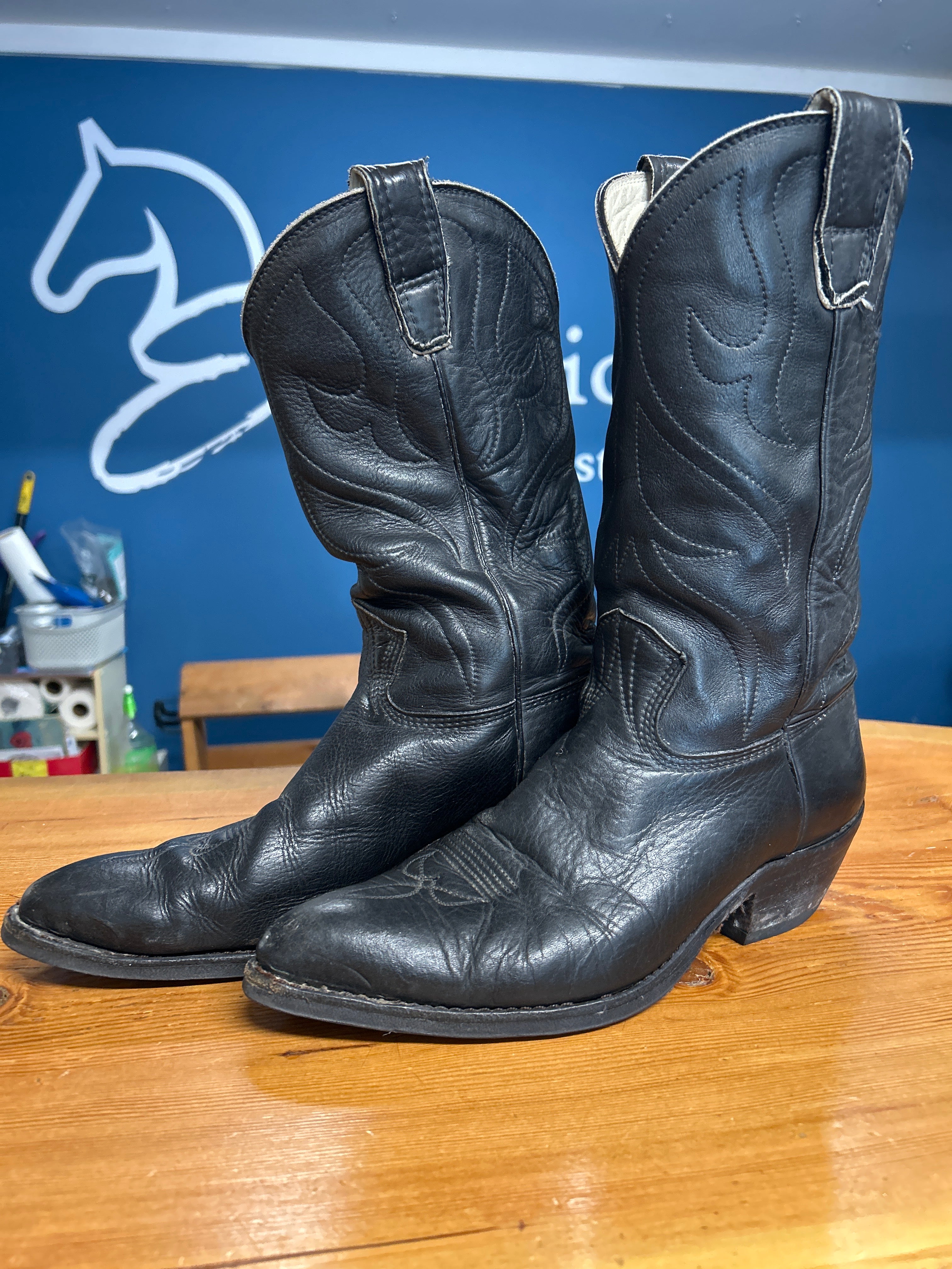 Stewart Boot Company Men's Black Cowboy Boots 10