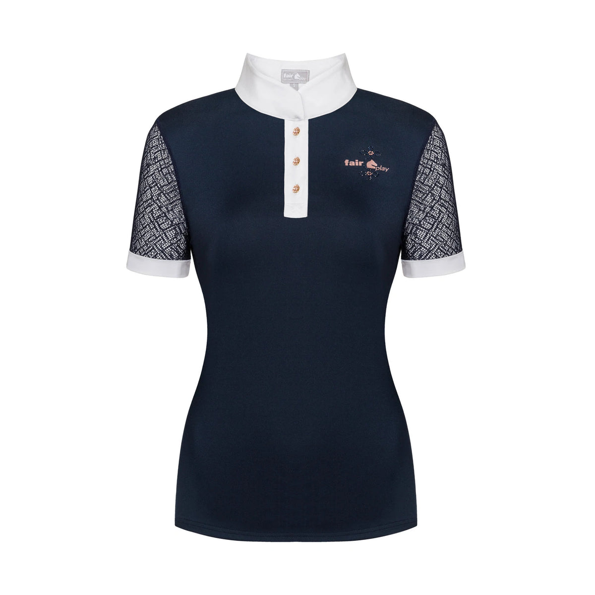 FairPlay Navy Show Shirt XXL-Riding Shirts-Consignment-Evolution Equestrian Co.