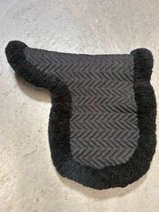 Fleeceworks Black Shaped Dressage Saddle Pad-Dressage Saddle Pad-Consignment-Evolution Equestrian Co.