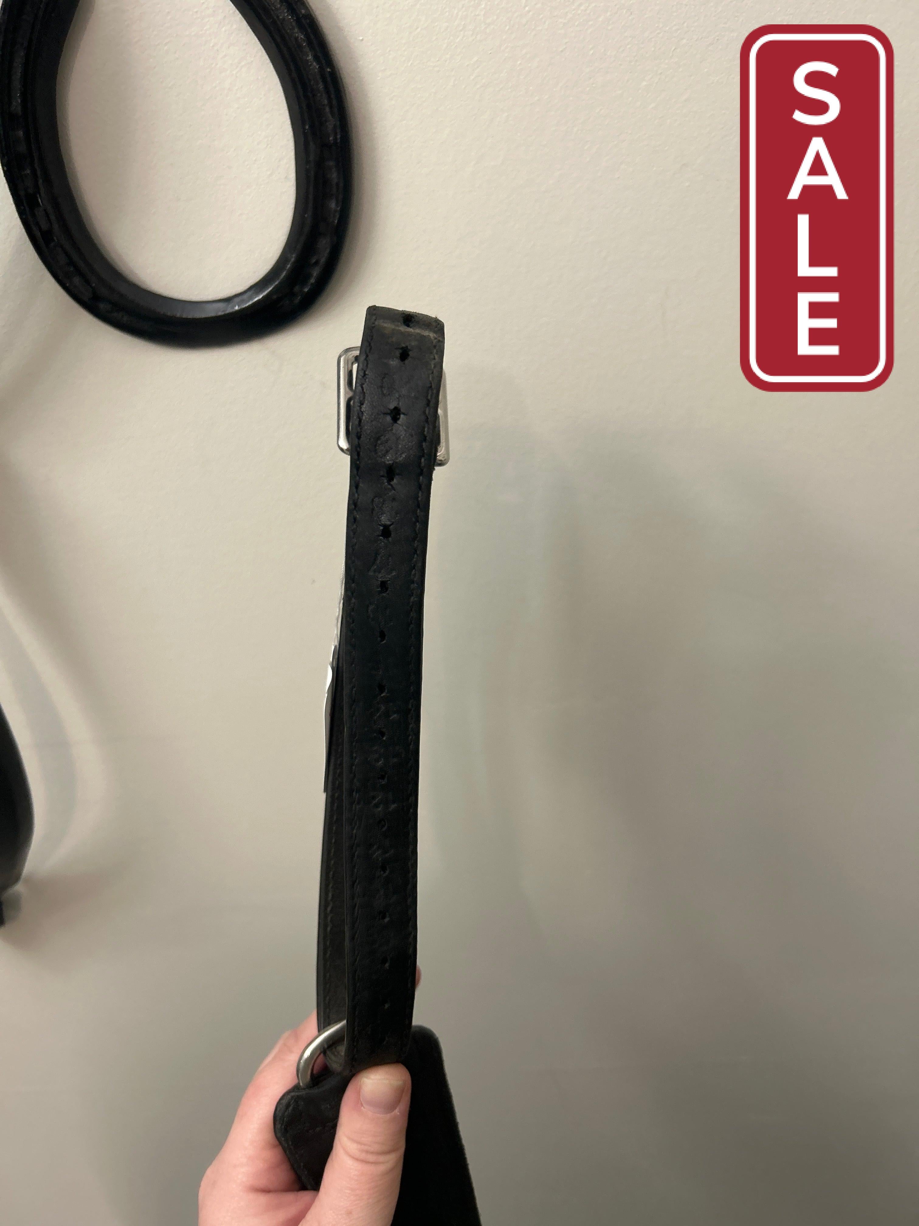 Free Jump Stirrup Leathers Black-English Accessories-Consignment-Evolution Equestrian Co.