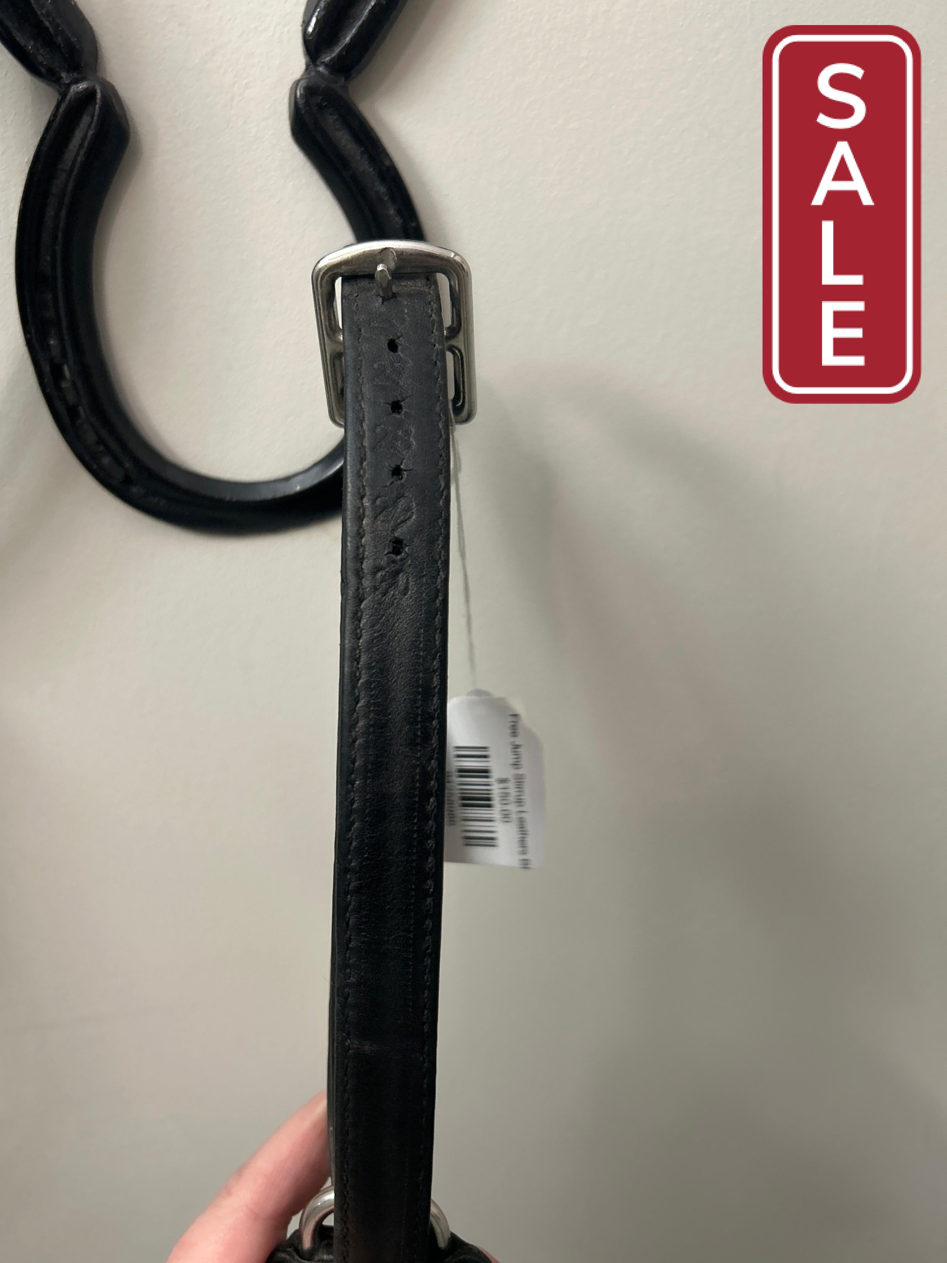 Free Jump Stirrup Leathers Black-English Accessories-Consignment-Evolution Equestrian Co.