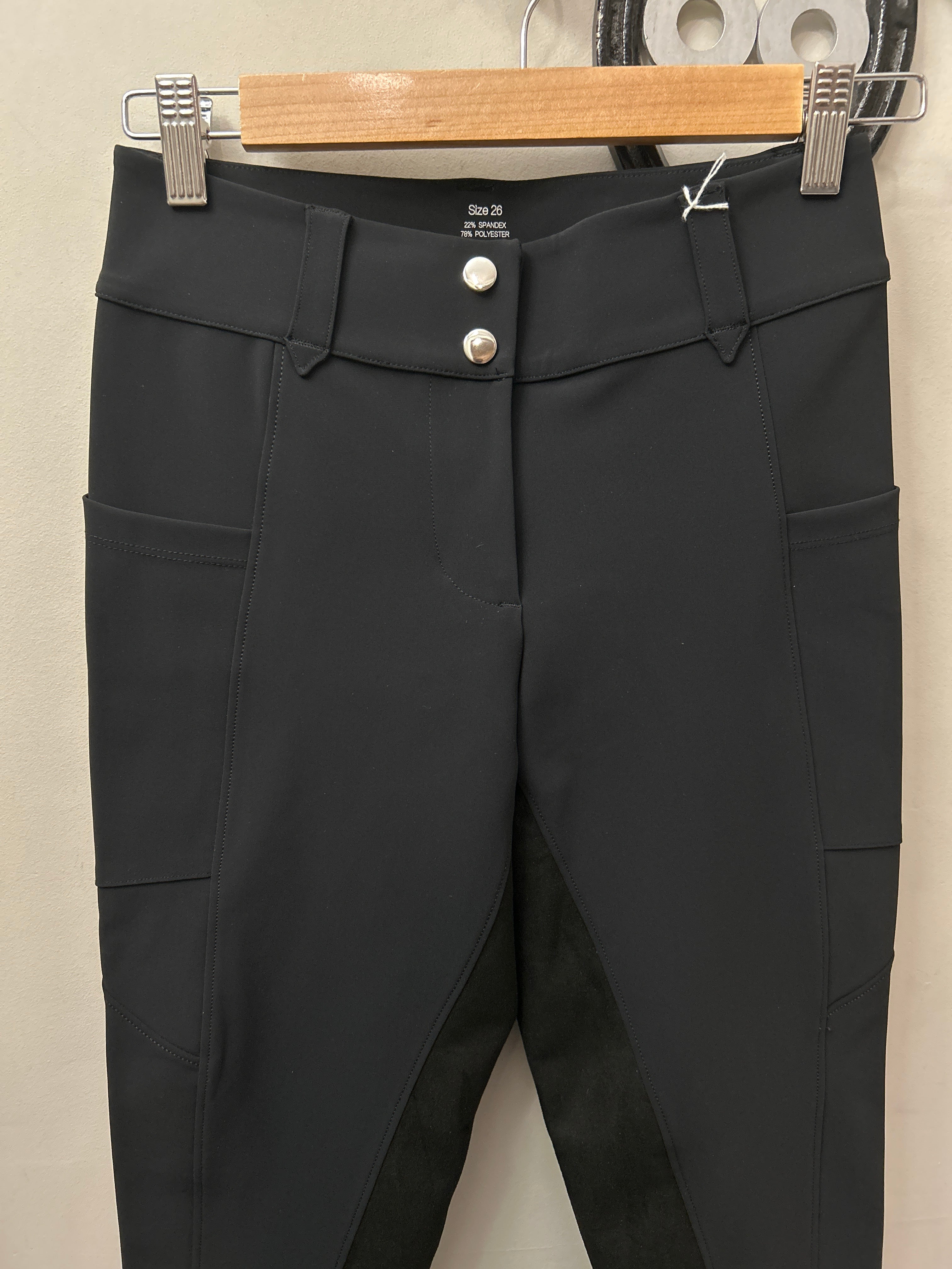 Free Ride Equestrian Black Suede Full Seat Breeches 26-Breeches-Consignment-Evolution Equestrian Co.