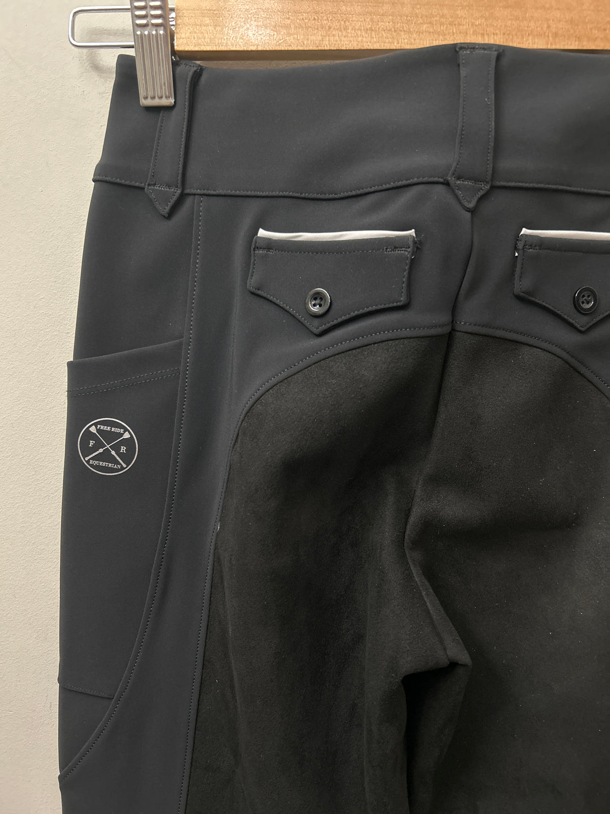 Free Ride Equestrian Black Suede Full Seat Breeches 26-Breeches-Consignment-Evolution Equestrian Co.