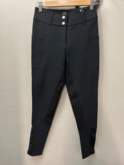 Free Ride Equestrian Black Suede Full Seat Breeches 26-Breeches-Consignment-Evolution Equestrian Co.
