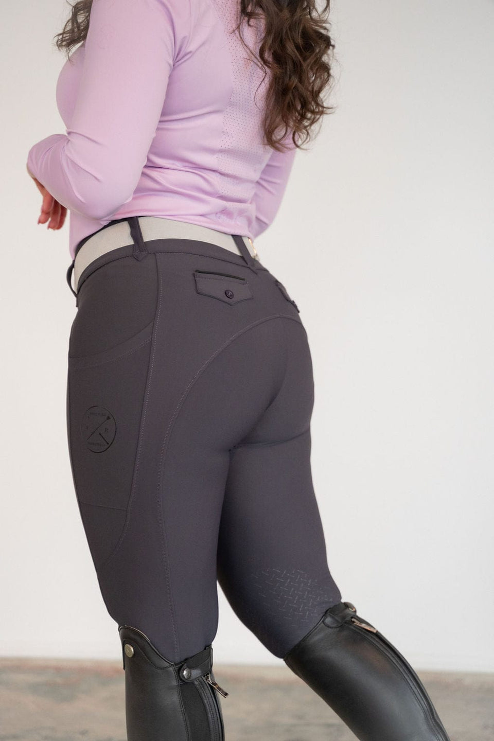 Free Ride Equestrian Grey Riding Tights Small-Breeches-Consignment-Evolution Equestrian Co.